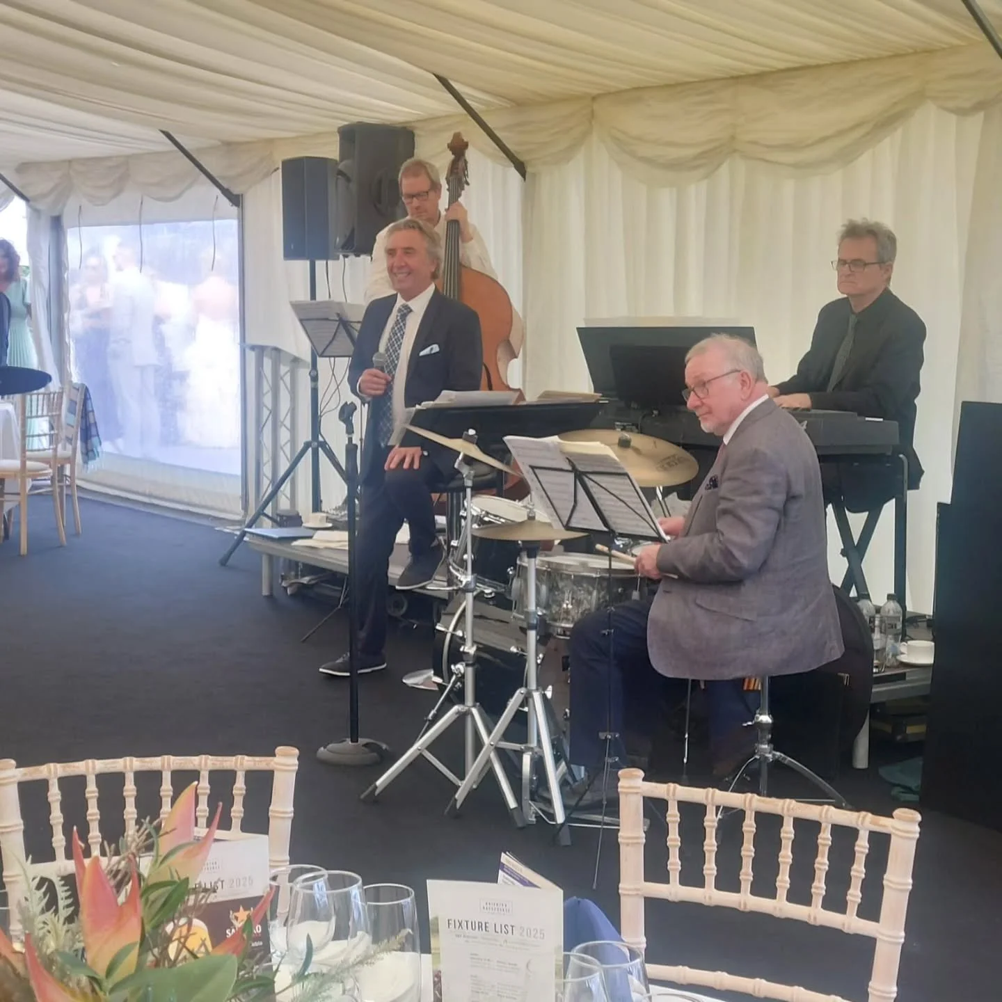 @brightonracecourse ladies day was an absolute joy to be a part of yesterday.
First class venue where we were looked after superbly by the racecourse staff and a pleasure to perform for a lovely audience
Big thanks to the mighty Bobby Worth on drums,