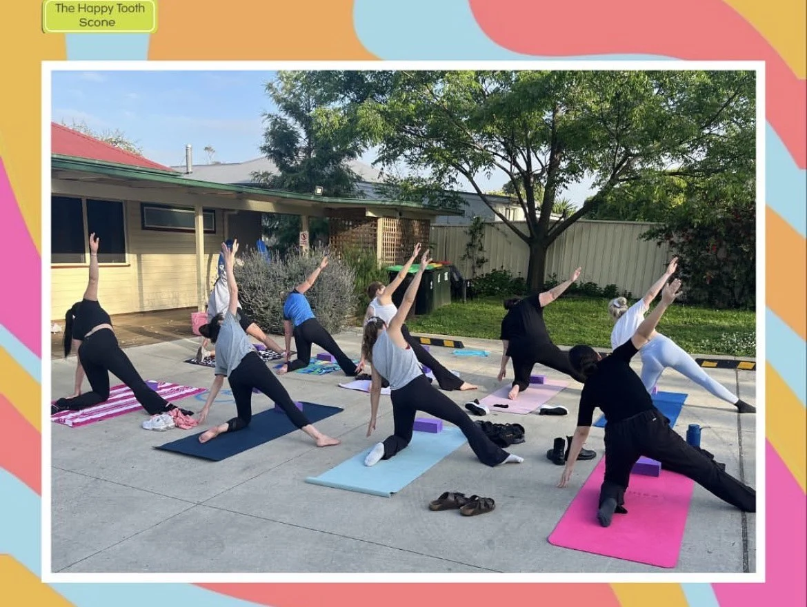 The Happy Tooth Scone participating in some bonding exercise and supporting local 