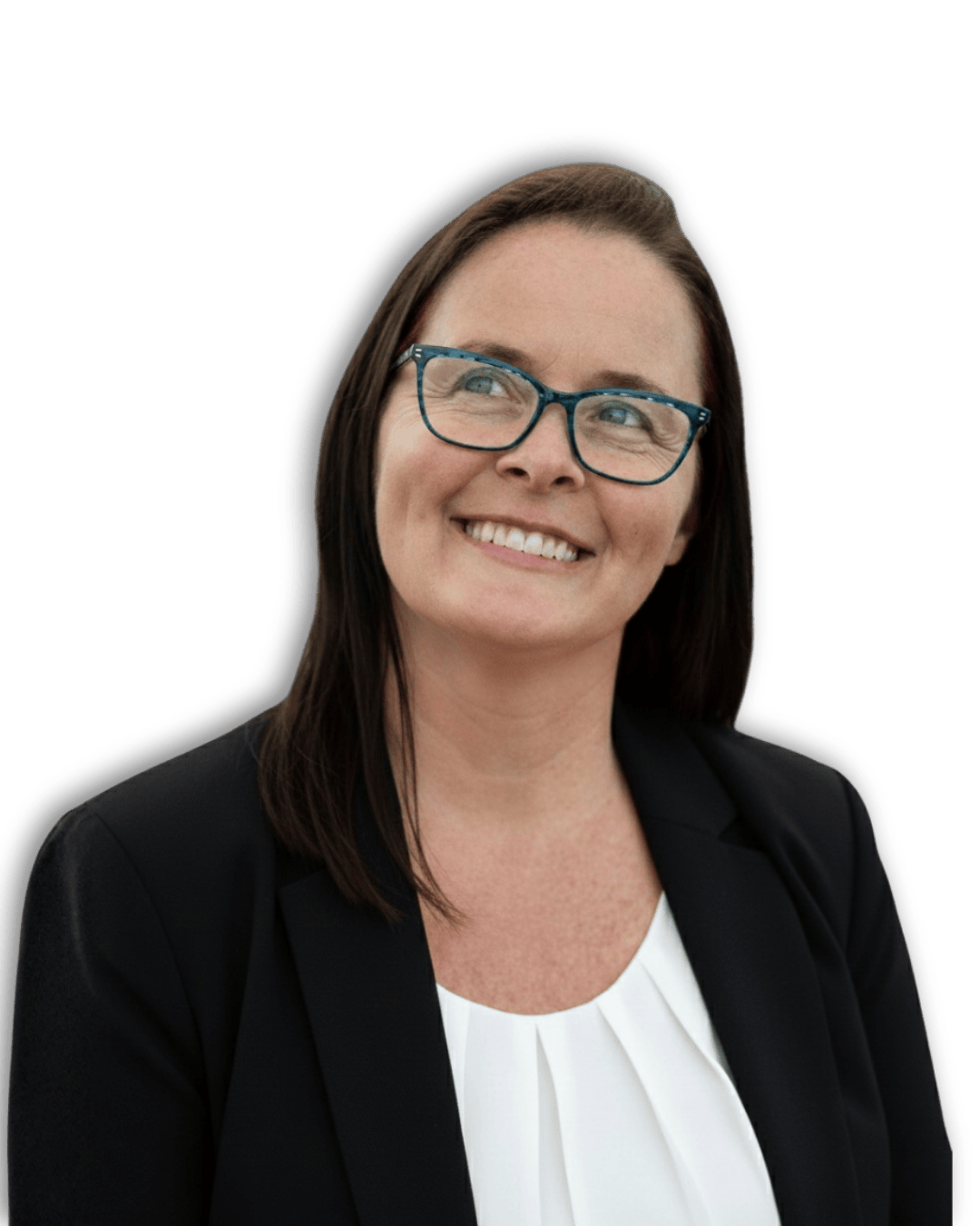 Sandie Hoskin, Executive Director looking up and to her right.