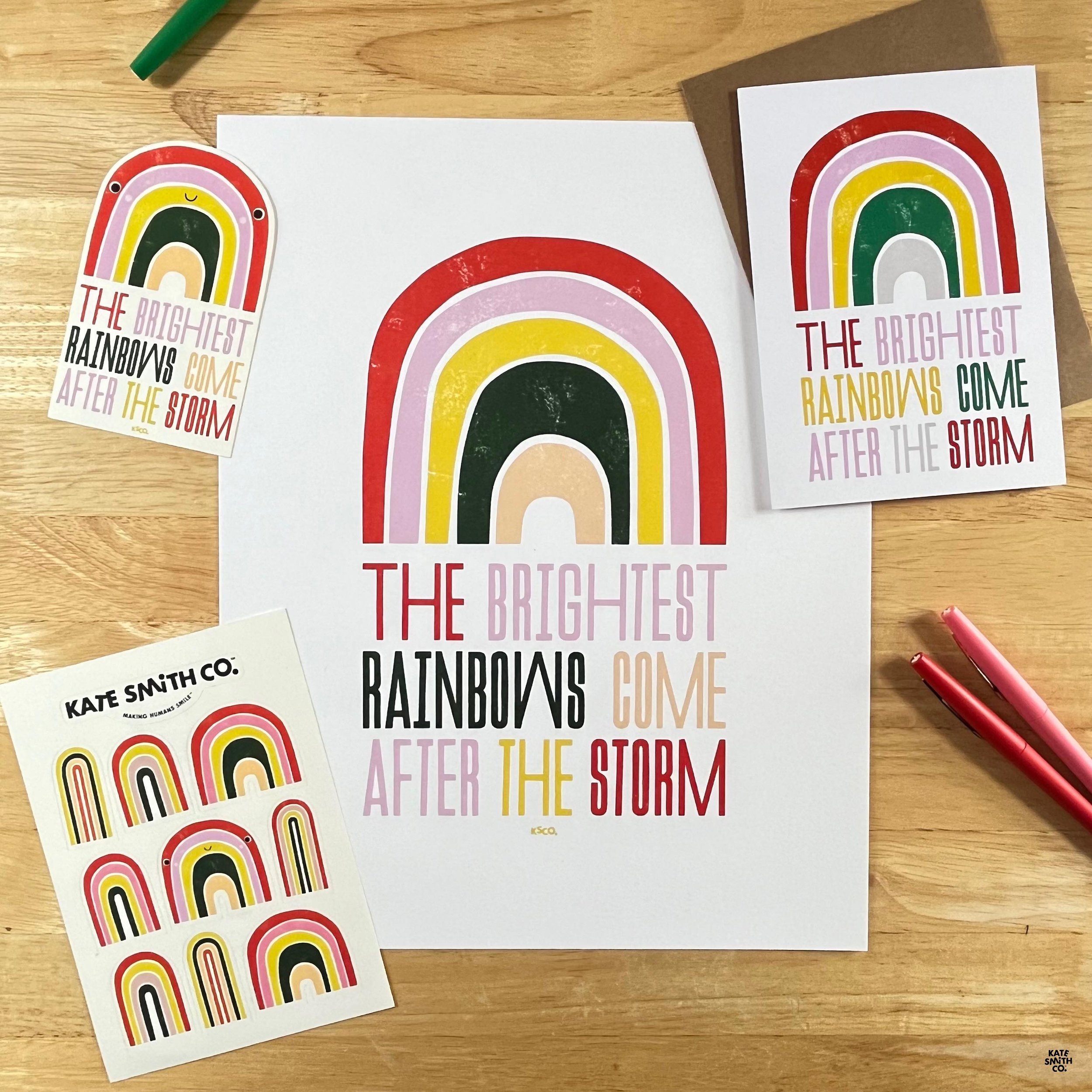🌈🌈🌈 
〰️〰️〰️
Our biggest sale of the year ends tomorrow!
〰️〰️〰️
#katesmithco #makinghumanssmile #rainbow #artprint #greetingcards #stickers