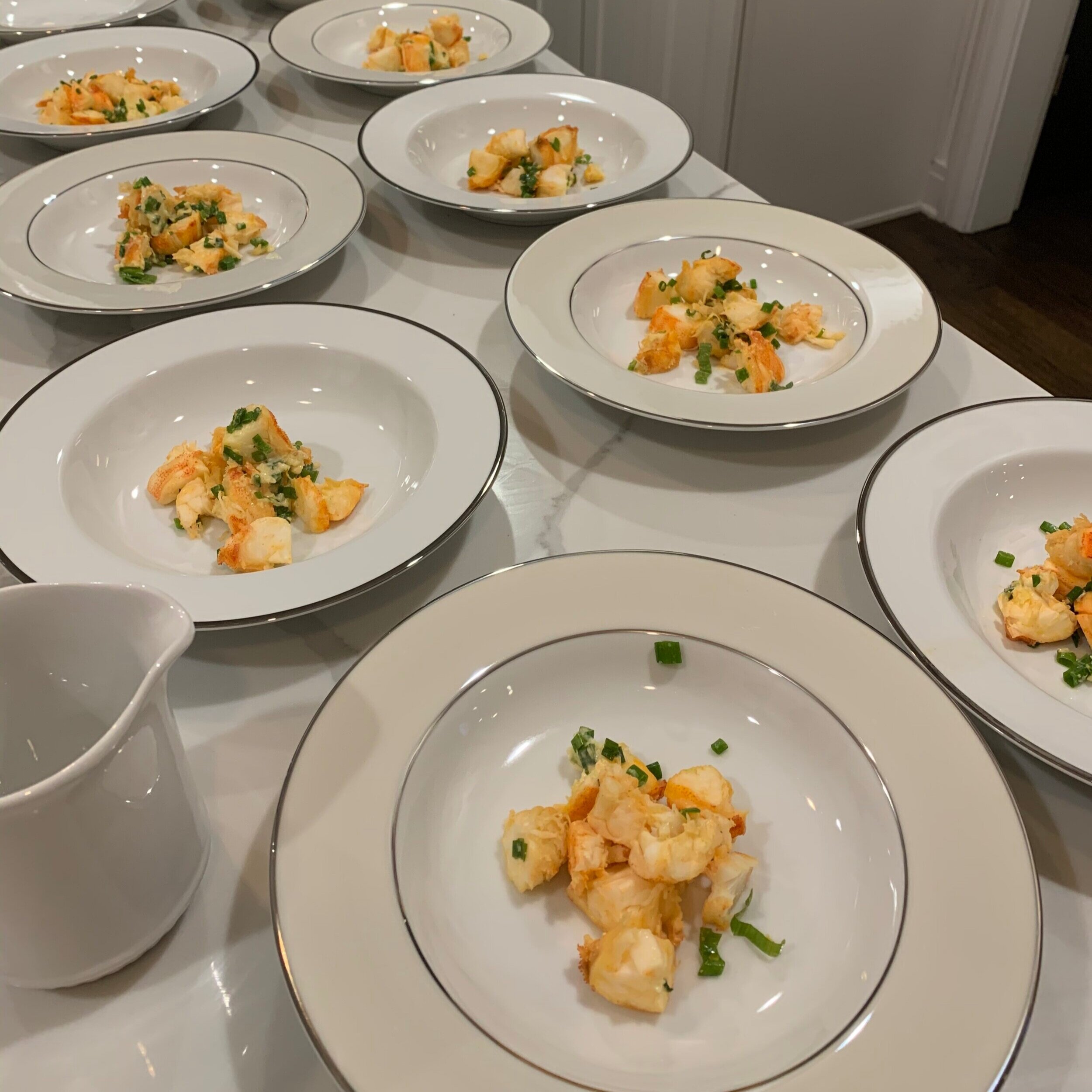 Lobster "relish" bisque prep