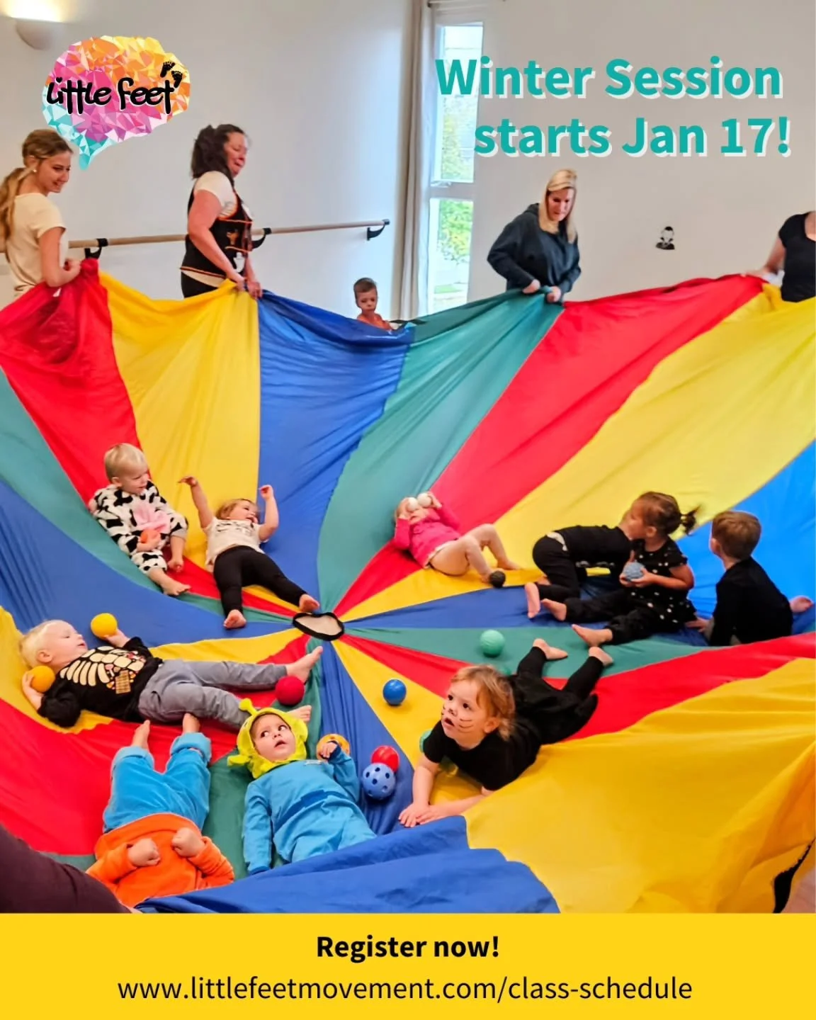🤸&zwj;♀️ Stay Active This Winter

Cold days don&rsquo;t have to mean less movement! Little Feet classes are a great way for your little ones to stay active, burn off energy, and continue building coordination, confidence, and creativity&mdash;even w