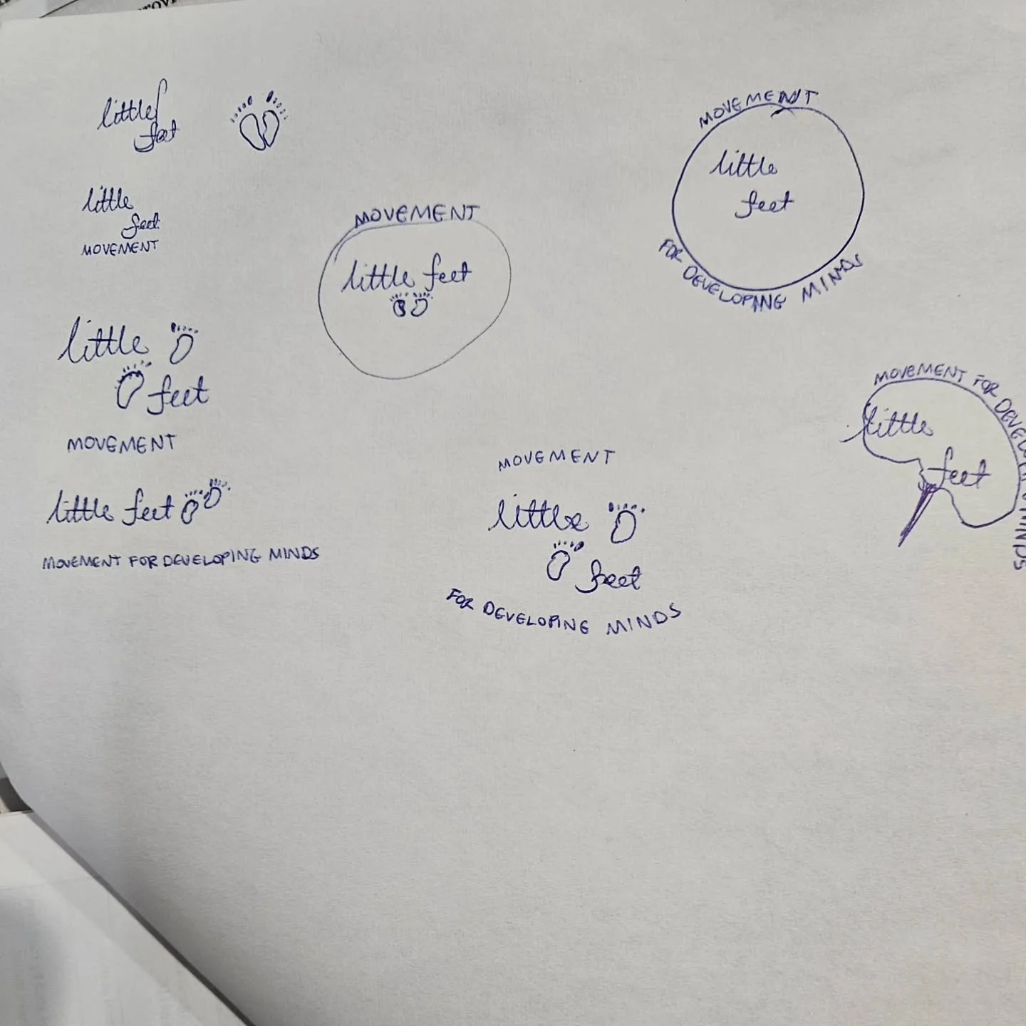 The very first draft of Little Feet's logo when Little Feet was just a dream...this was me doodling while taking a class with @growbusinessgr on how to start a business. And here we are, 7 years later after taking that very first step!