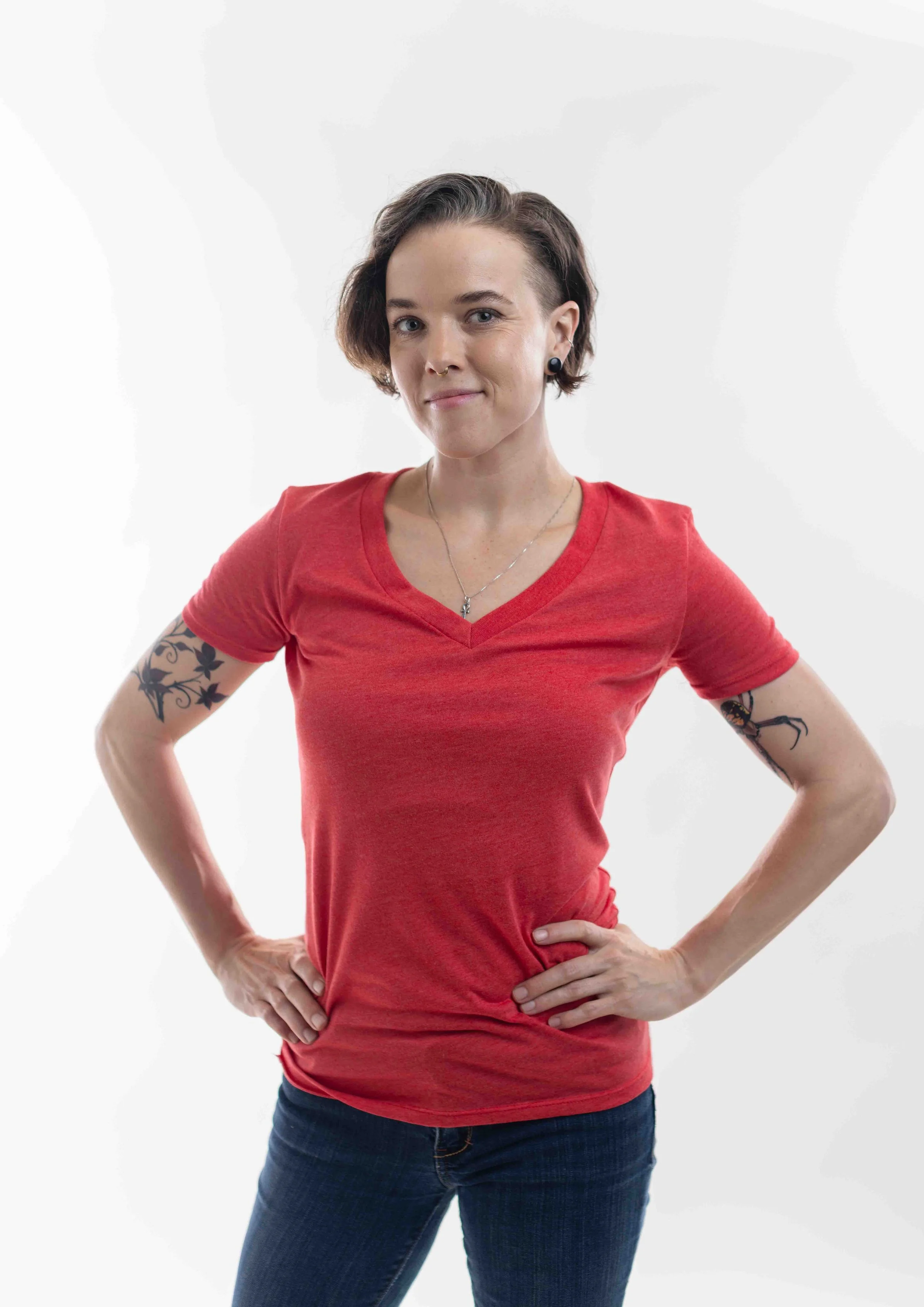 US Made Women's V-Neck T-Shirt