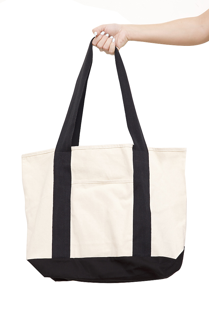 US Made Organic Cotton Two Toned Tote Large