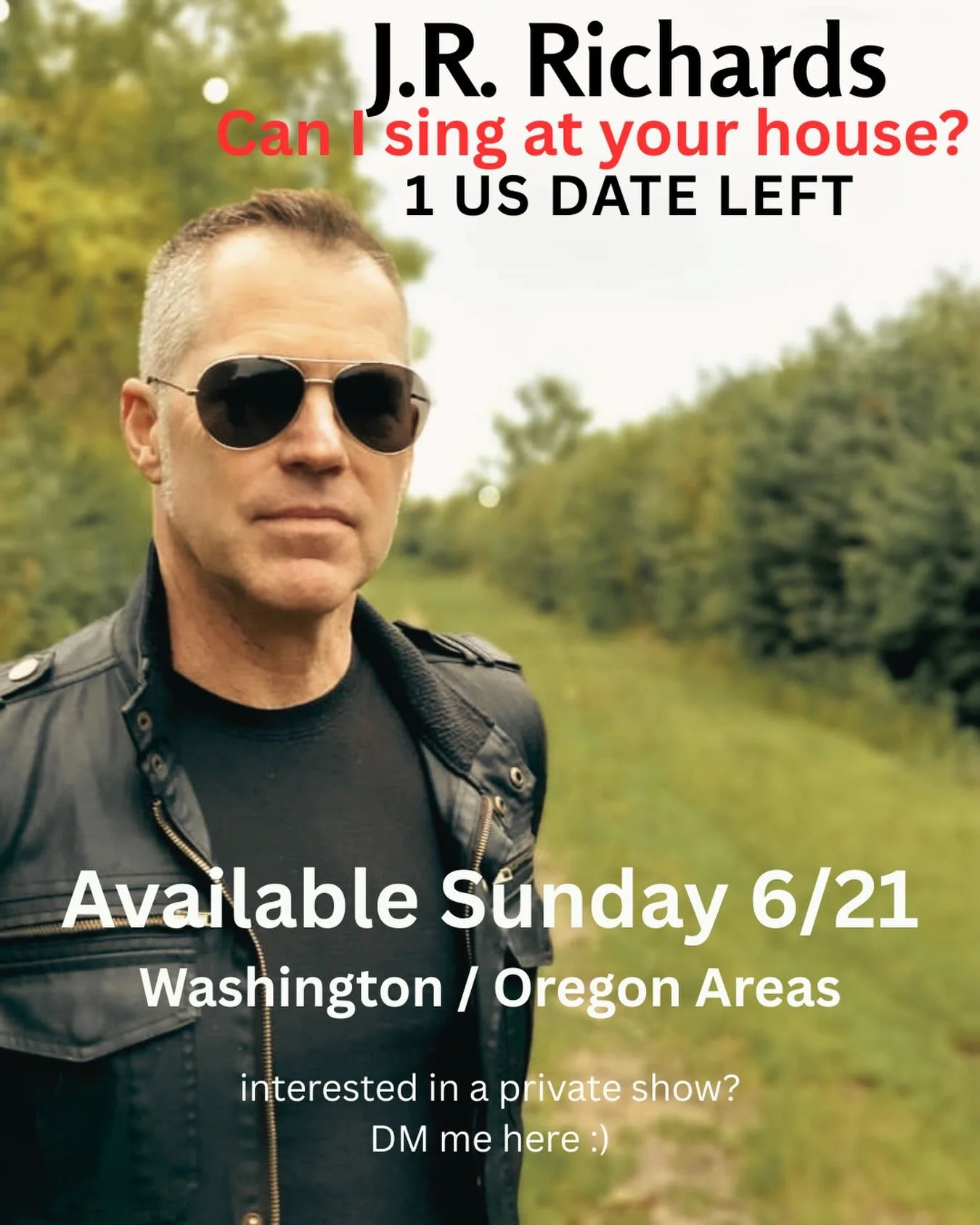 Only one private show left this year available to book 🤘🎵 June 21st - if you are in the Washington or Oregon area and would like to host a private solo show... go ahead and DM me here or email: management@reid-rchards.com