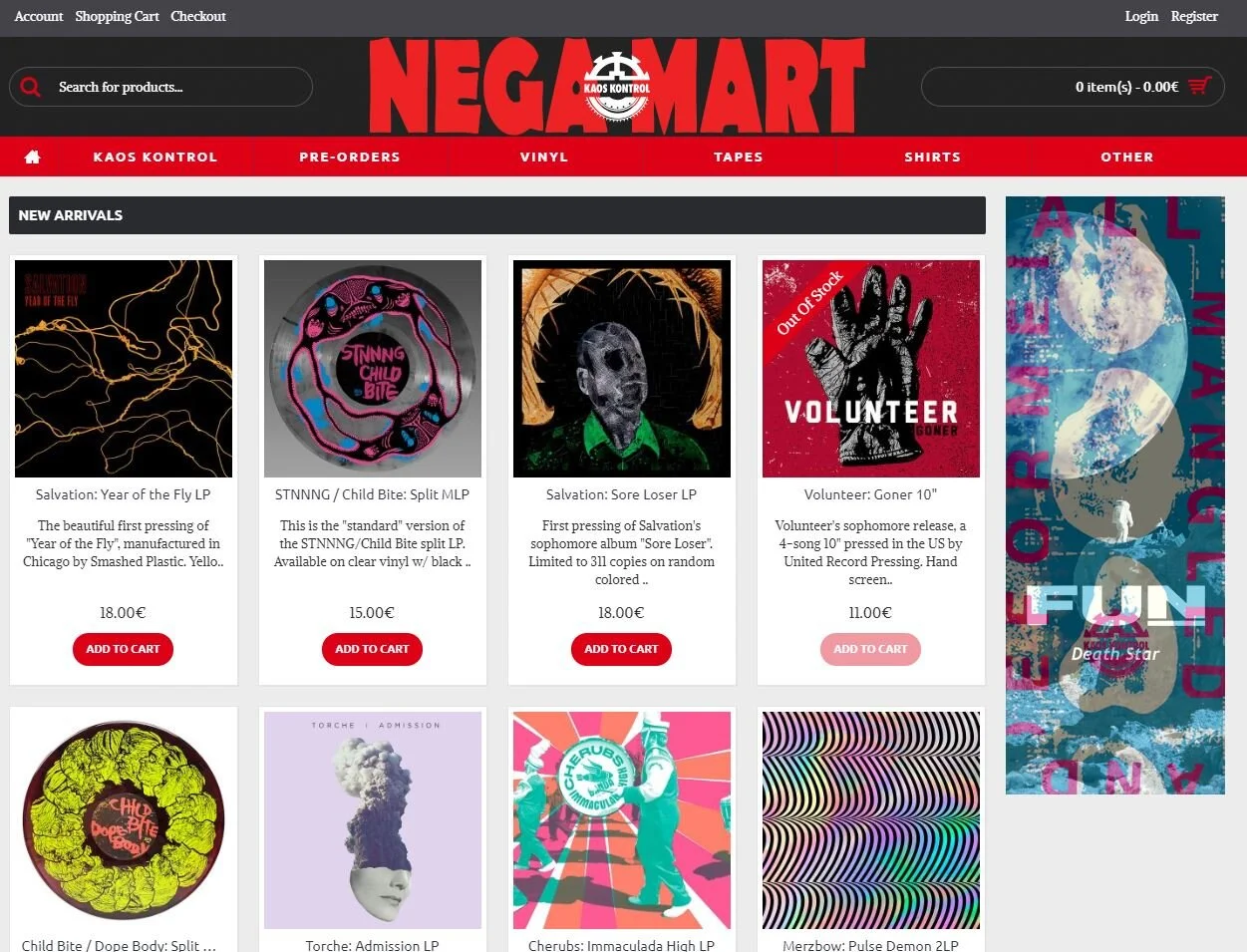 Kaos Kontrol in Finland now carrying Forge Again releases in Europe!