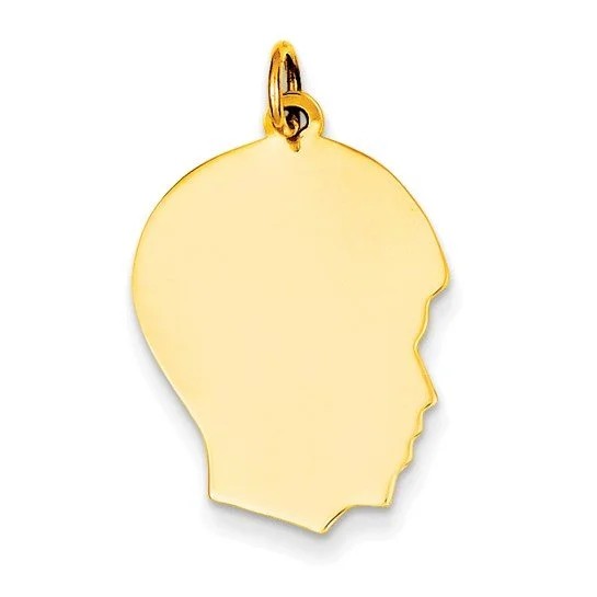 14k Engraveable Boy Head Charm