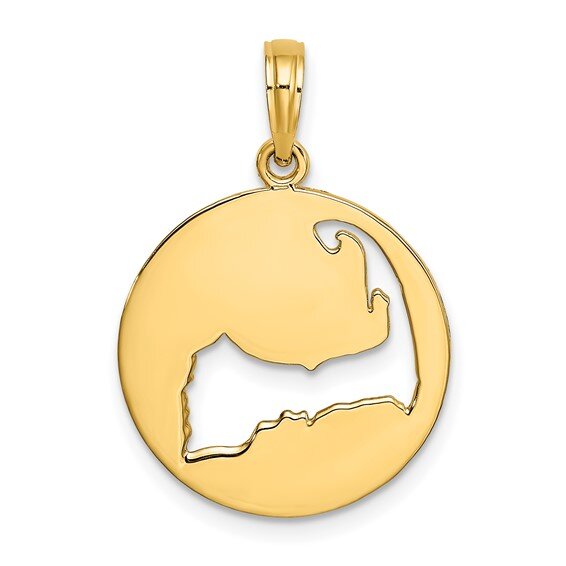 14k Gold Cut Out Cape Cod Map Charm, Cape Cod Charms