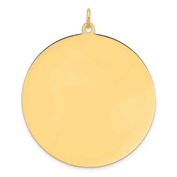 14k Gold Engraveable Disc Charm, XXL