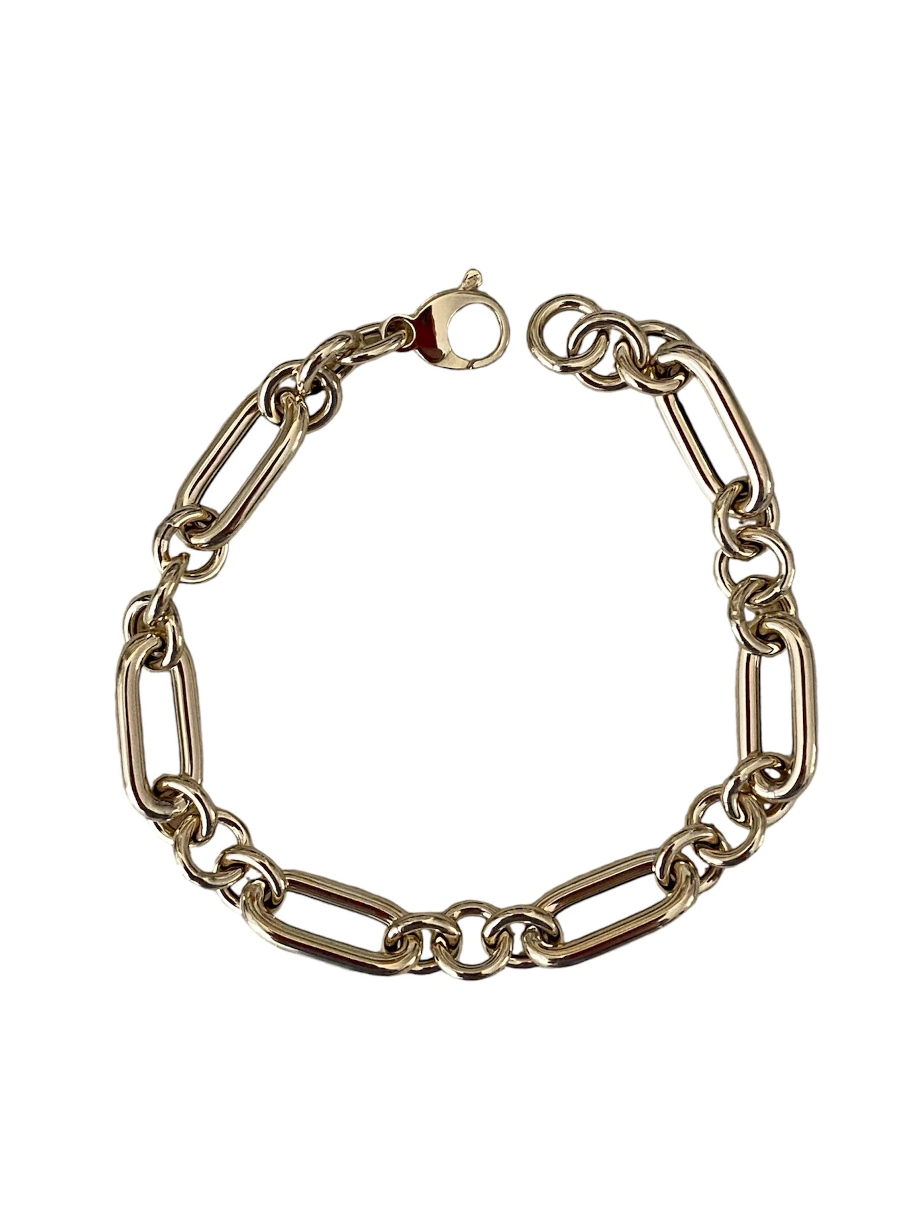 Paperclip and Round Link Bracelet