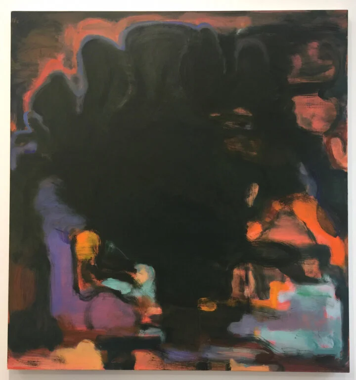 Elizabeth Hazan, “The Forest at 2 am” (2019), oil on linen, 50 × 47 inches
