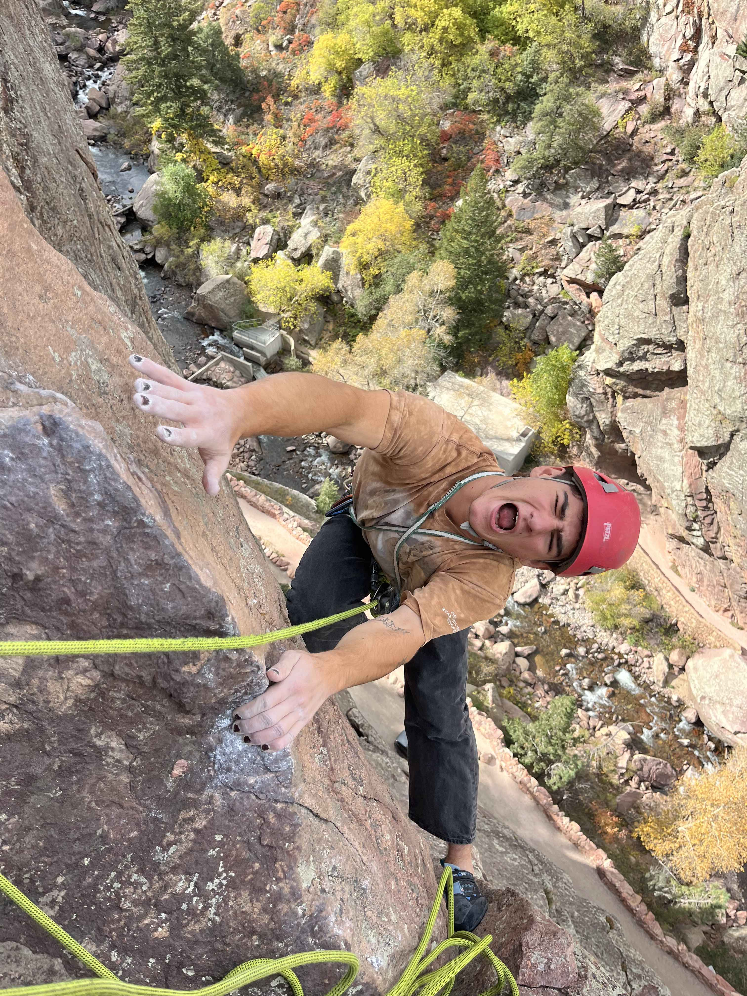 Brett Lipton climbing outdoors