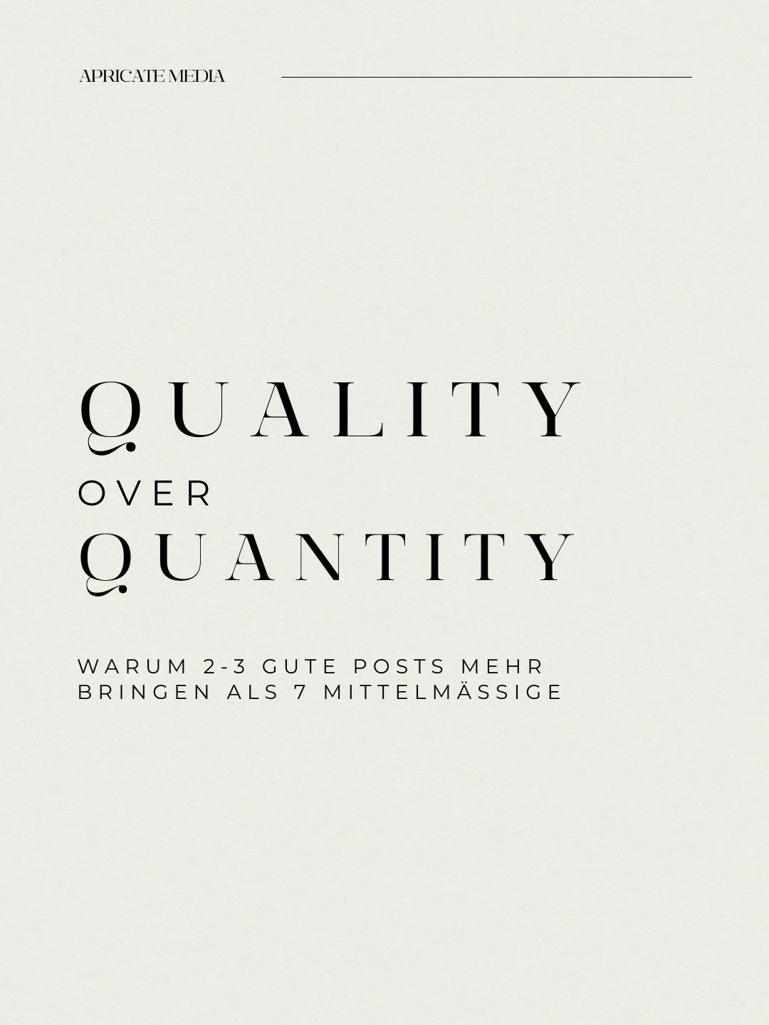 2-3 Posts, die wirklich etwas aussagen > 7 Posts, die einfach da sind und ver&ouml;ffentlicht werden, damit &bdquo;irgendwas auf Social Media passiert&ldquo;.  Ich wei&szlig;, der Drang ist gro&szlig;, t&auml;glich zu posten. Aber Consistency bede