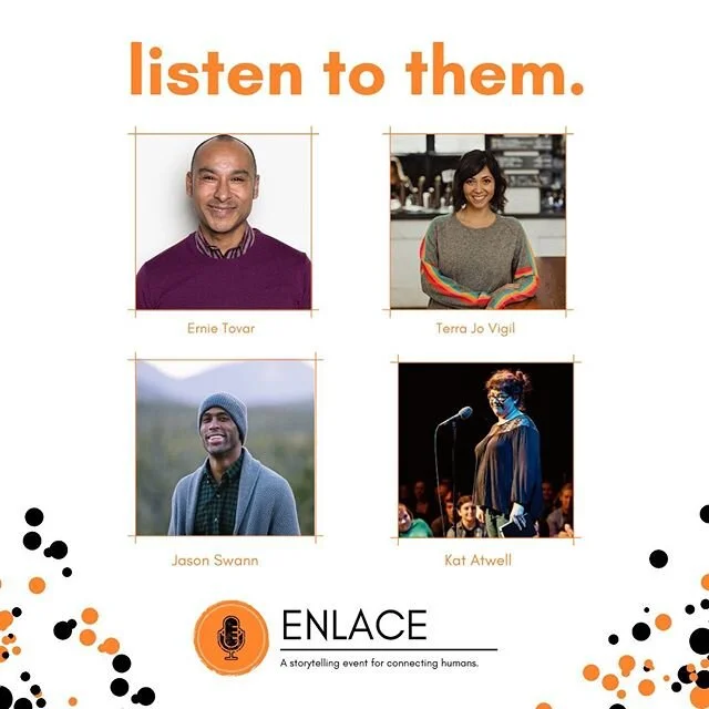 Want to hear incredible stories with joy, humor, challenges and resiliency? Then join us tomorrow night, Tuesday, April 21st. Four amazing storytellers will be sharing their stories at our storytelling event. This event called Enlace is going to fill you up and connect you energy. Please join us (link in bio)