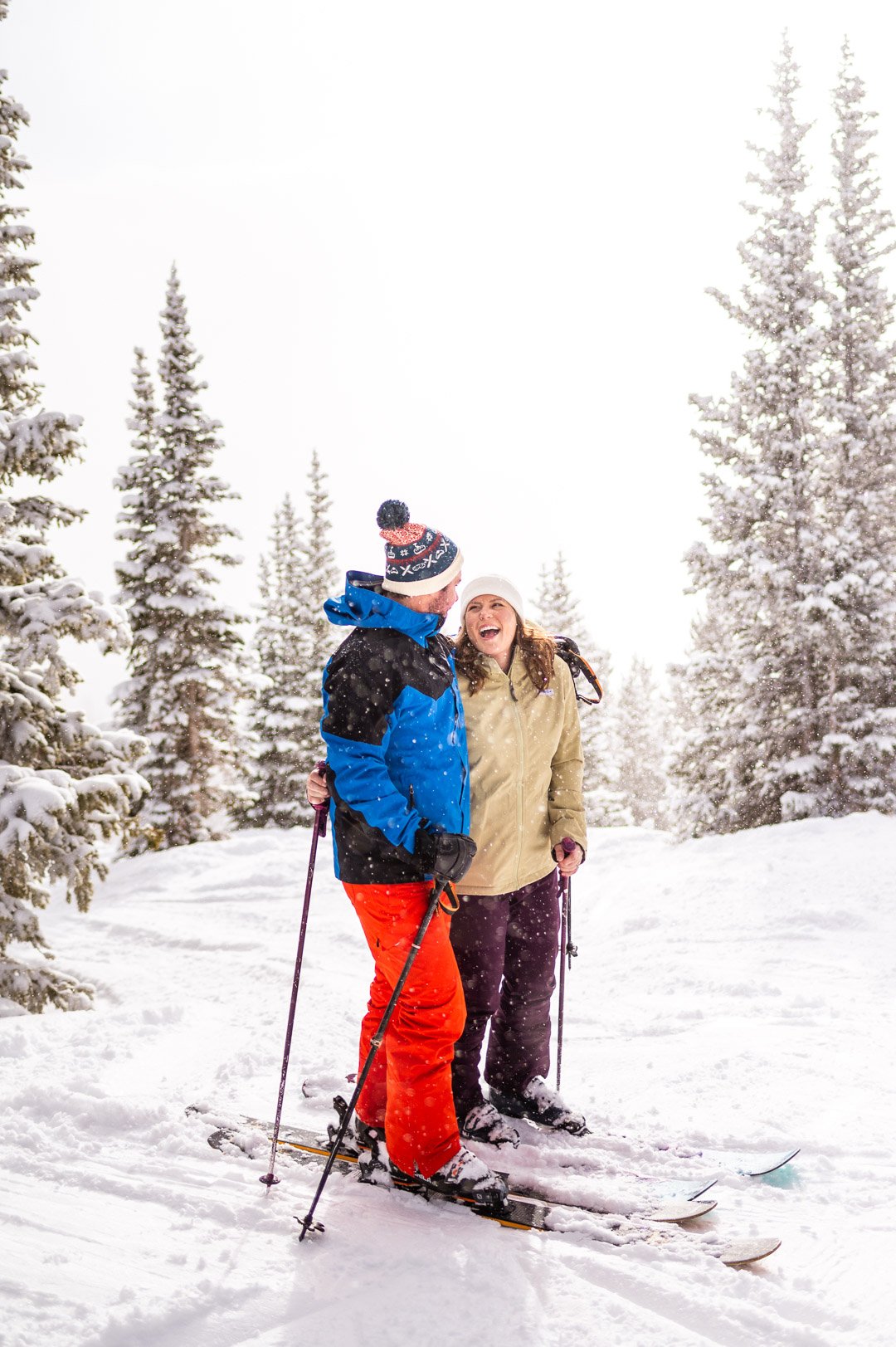 Engagement Session while Skiing