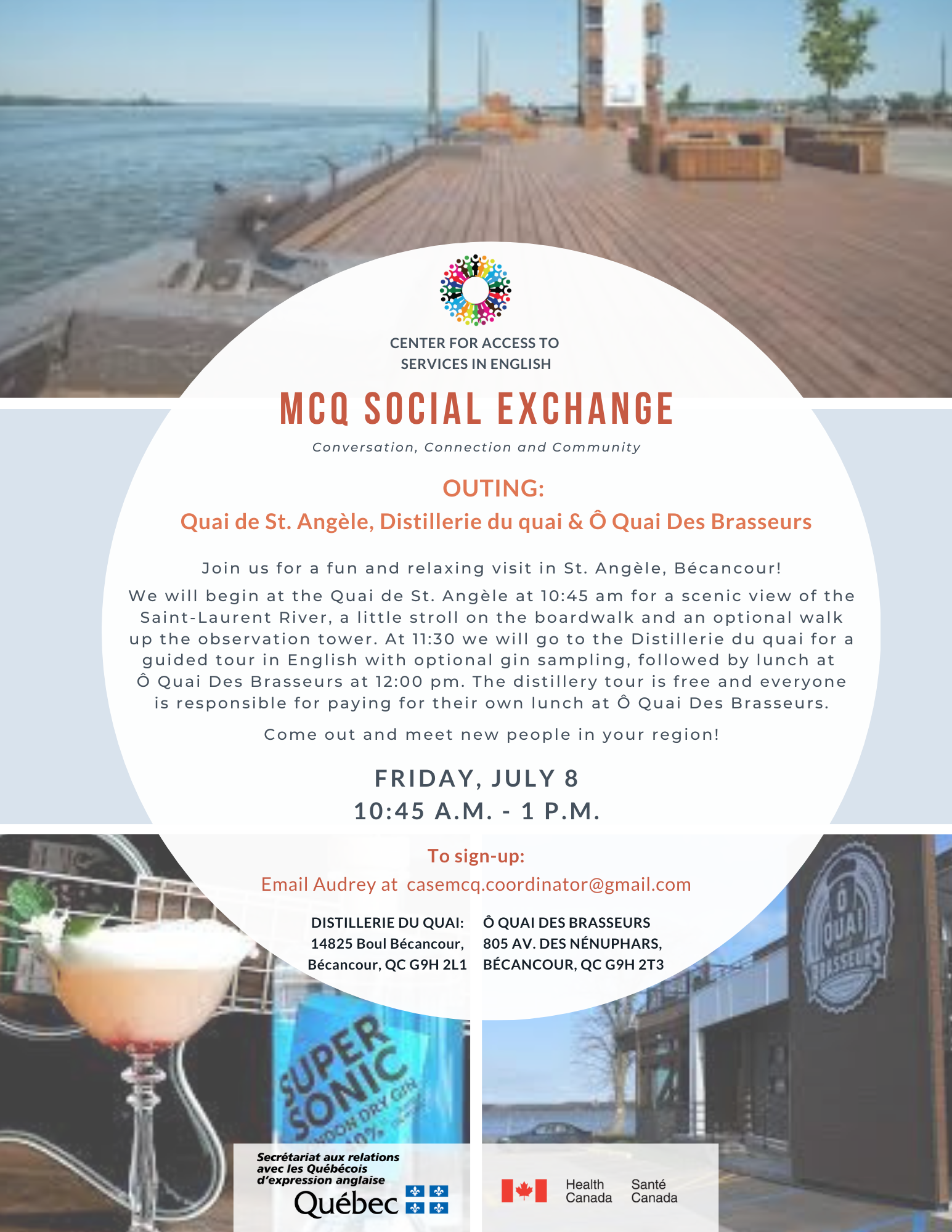Social Exchange Outing: St. Angèle, Bécancour