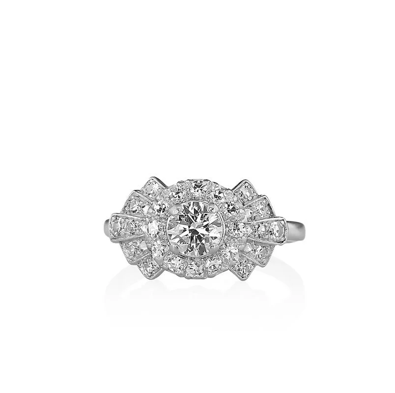 Vintage Deco Diamond Platinum Engagement Ring