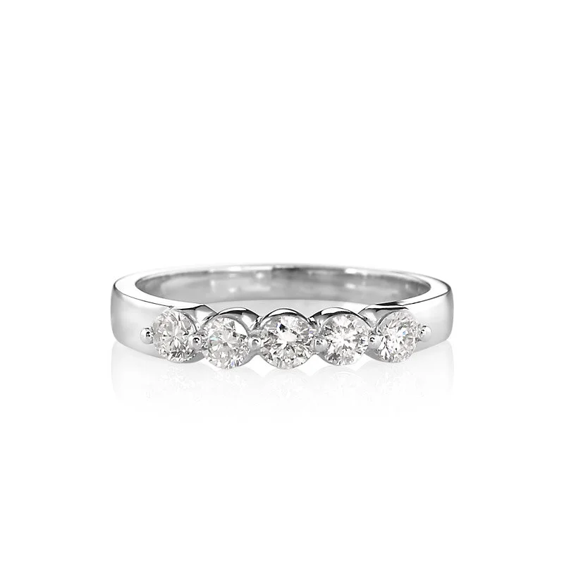 Six Diamond White Gold Band