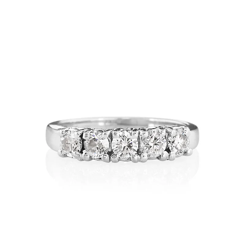 Five Diamond White Gold Band