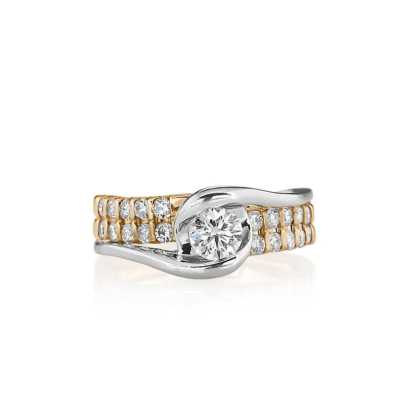 Modern Two Tone Diamond Ring .88 CTW