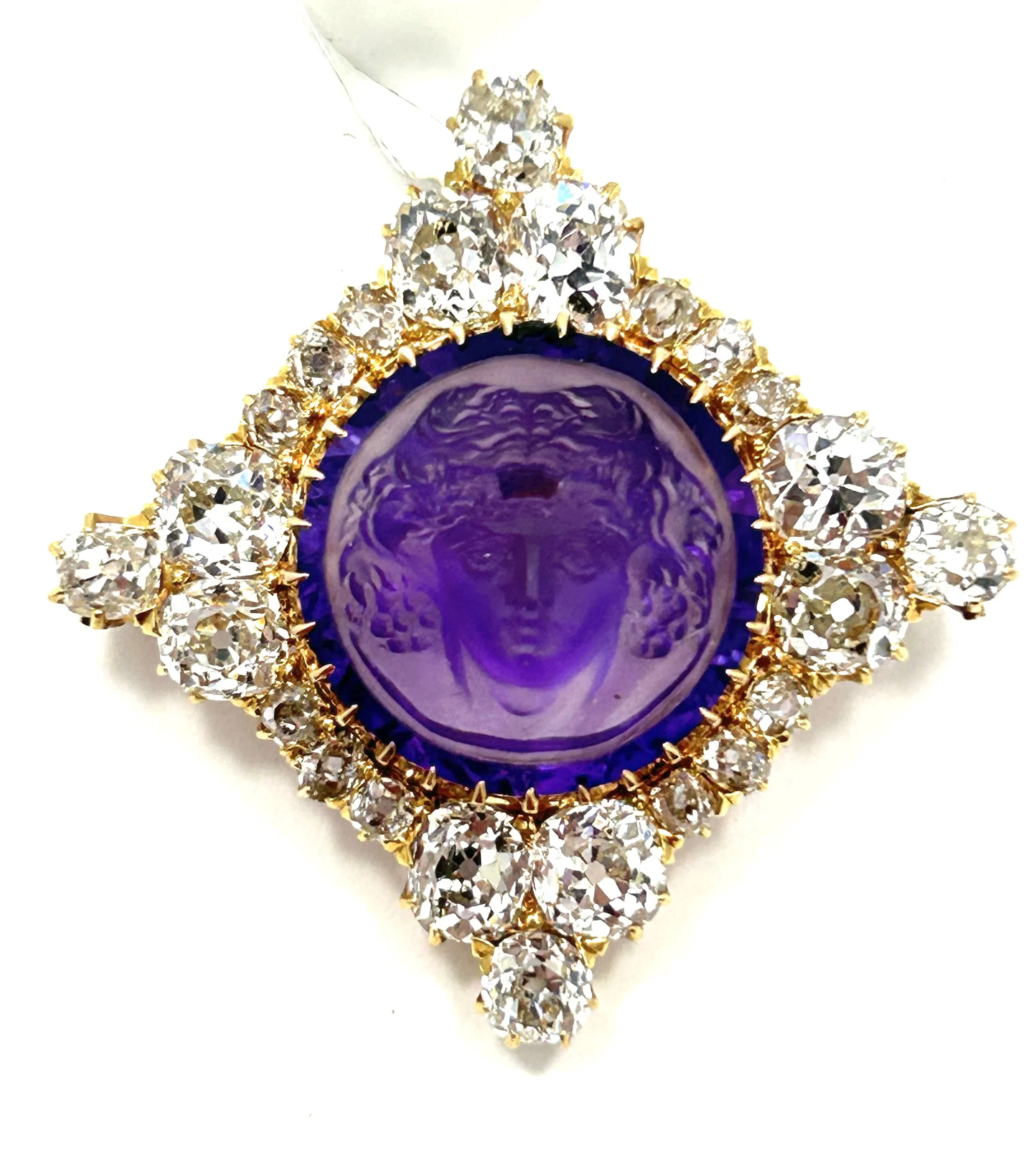 Amethyst And Diamond Brooch Pin