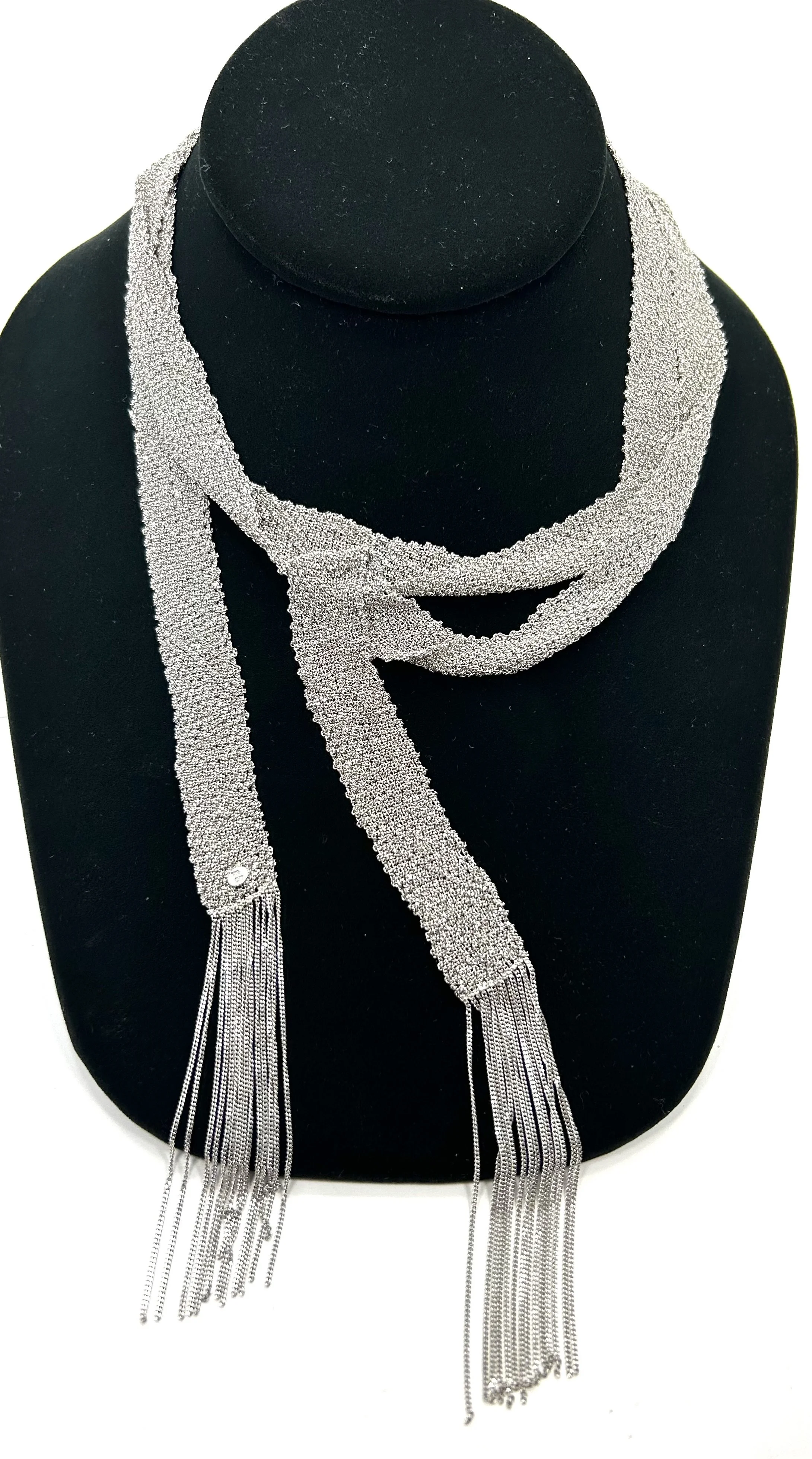 White Gold Mesh Scarf