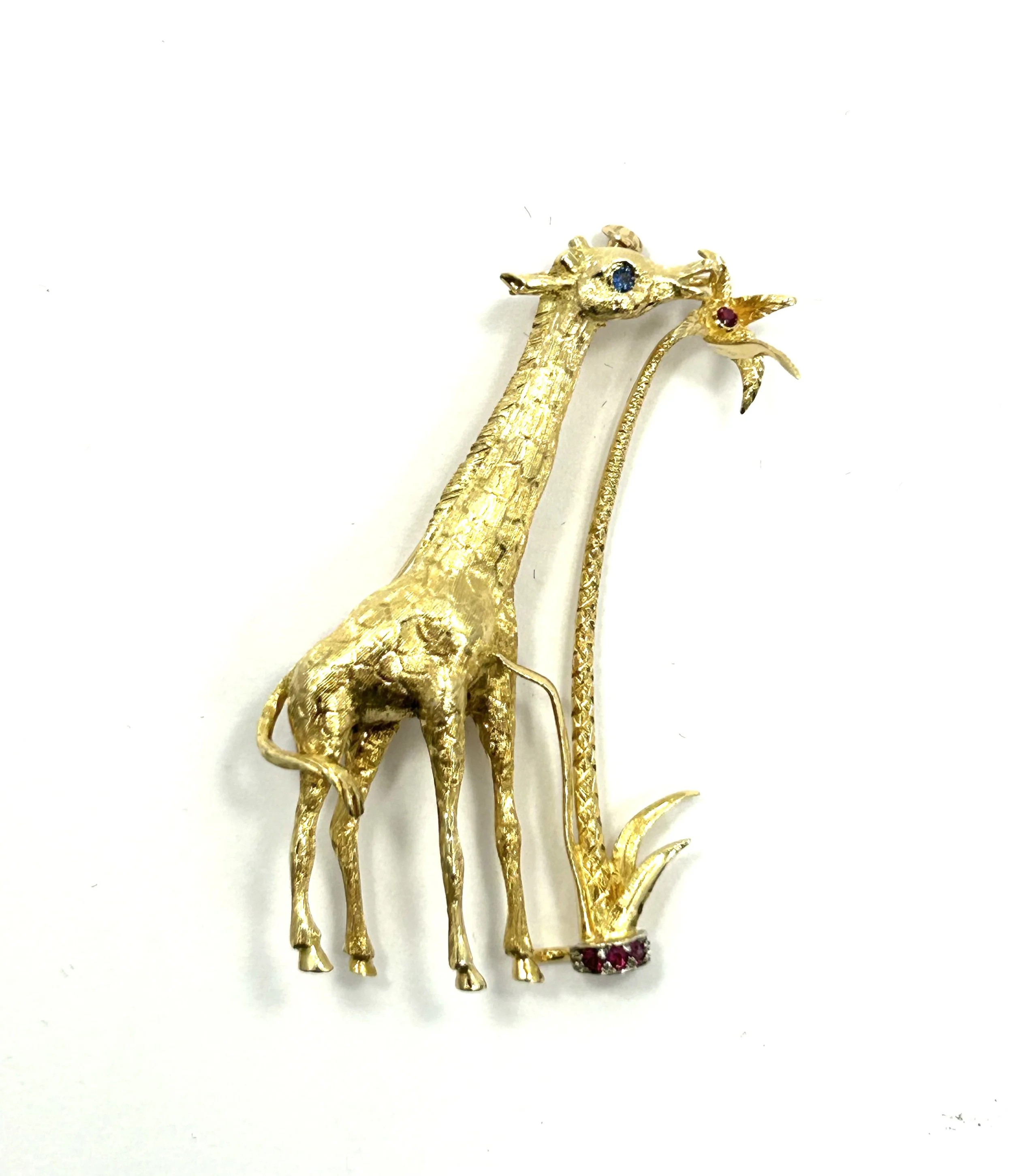 Giraffe Palm Tree Brooch By Laykin et Cue