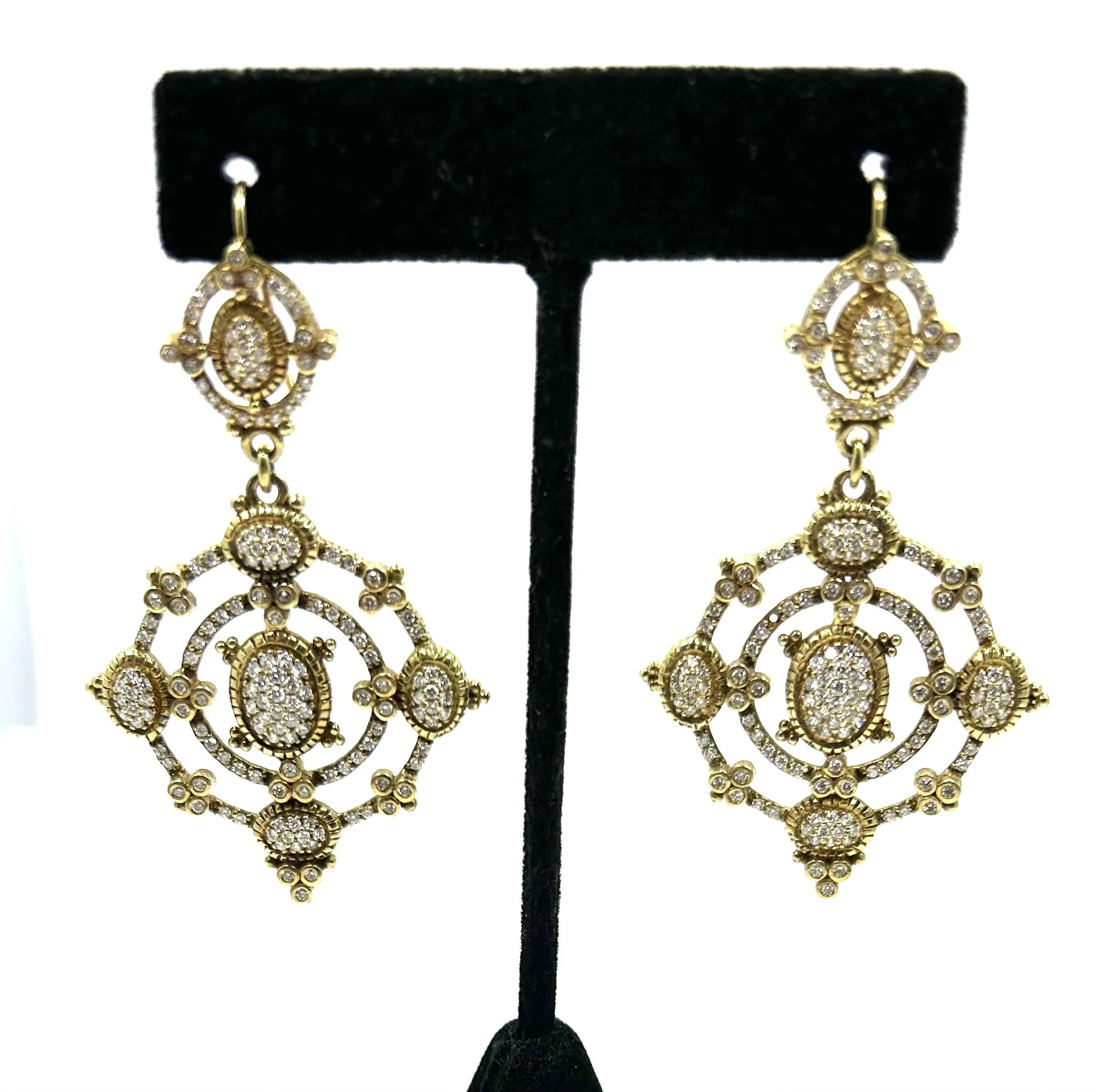 Judith Ripka Gold And Diamond Earrings