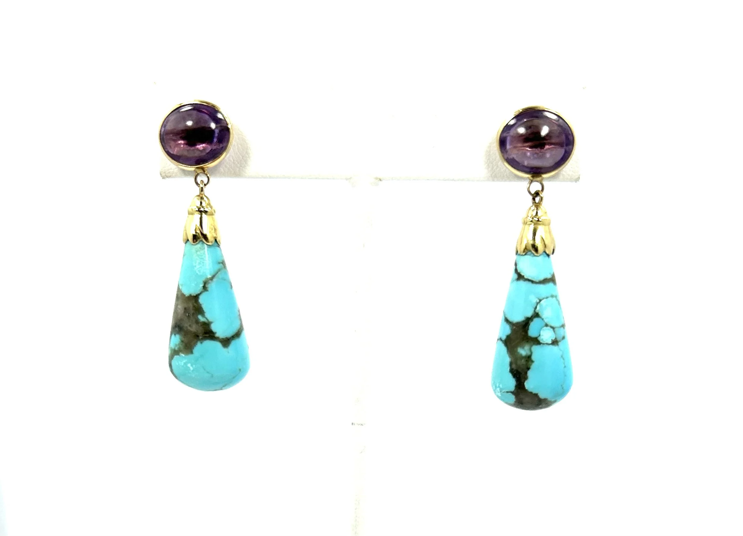 Turquoise and Amethyst Earrings