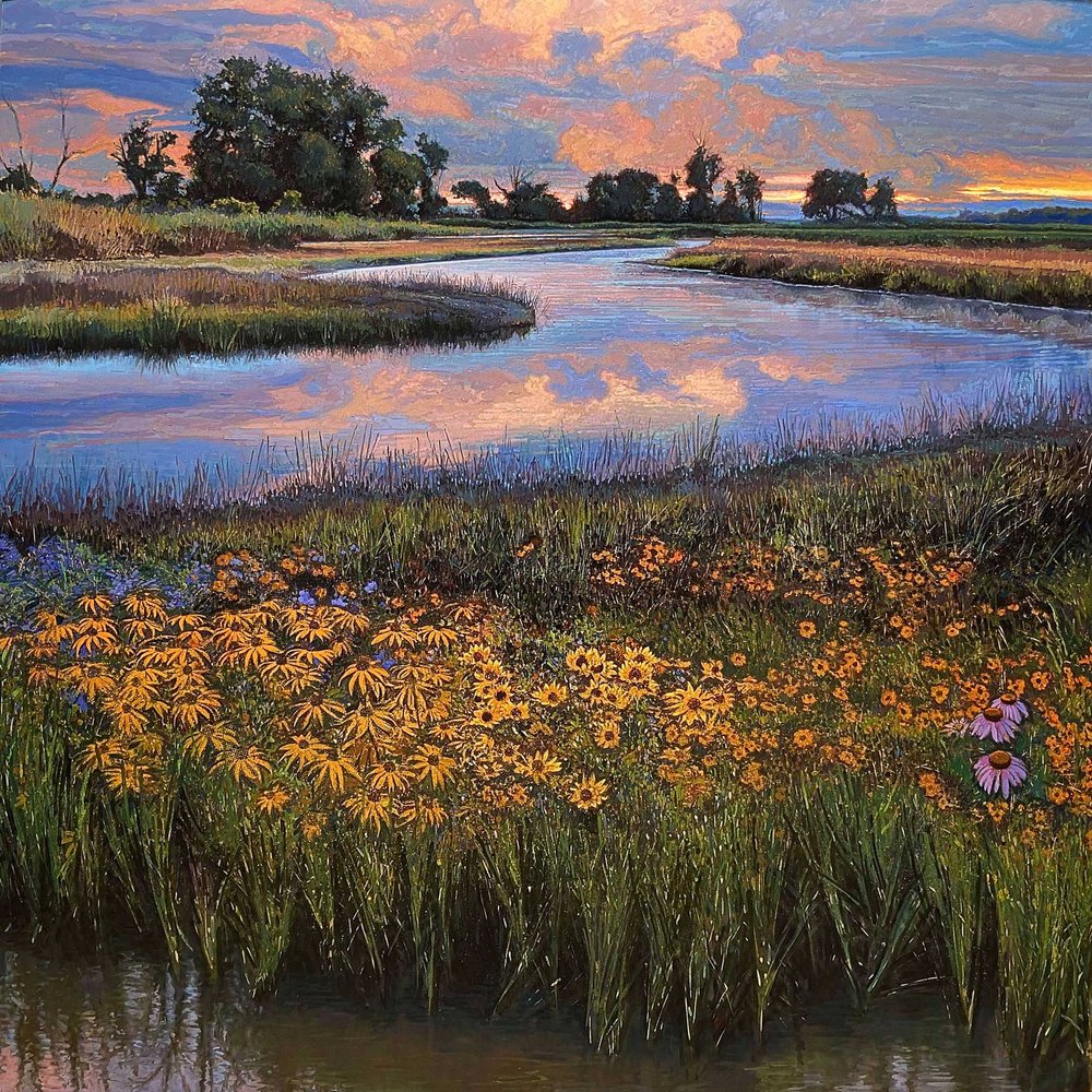 Flooded Field With Flowers