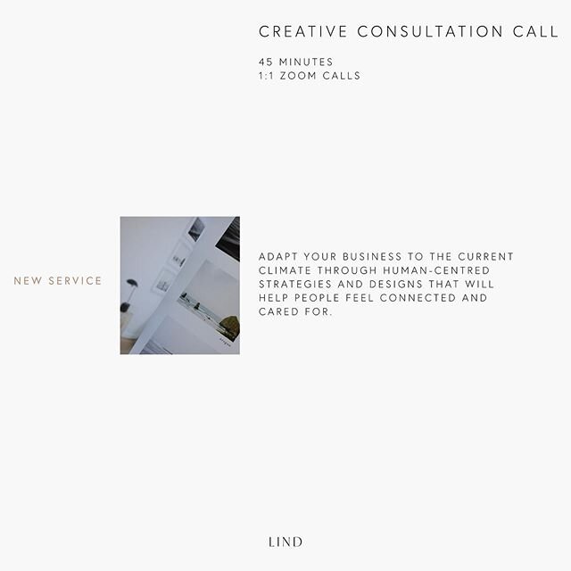 So excited to announce that my new Creative Consultation service is now available! ⁠⠀
⁠⠀
These are 1 on 1 45 minute creative consultation calls for businesses who are looking to adapt and elevate their existing brand and connect with their audience d