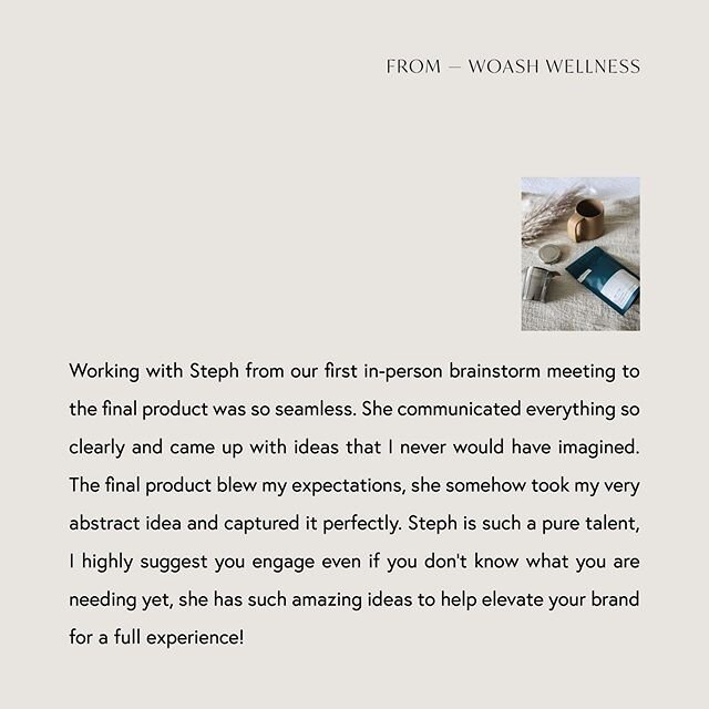 No words can express the appreciation I have for working with thoughtful, local brands with a purpose to nourish and support the community. Kind words from a happy client @woashwellness ☕️⁠⠀
⁠⠀
Excited to show you what we've been working on soon!⁠⠀
⁠