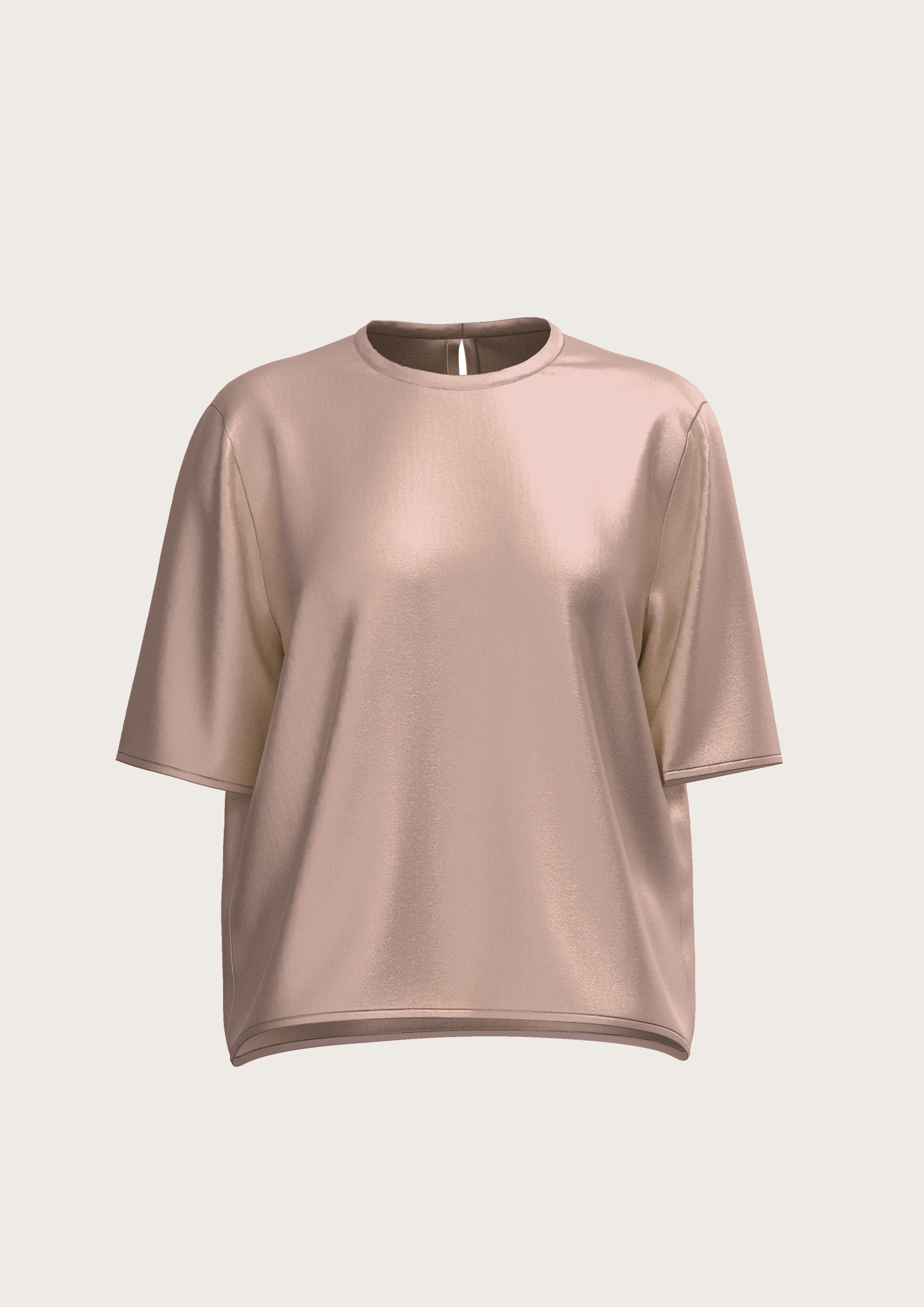 Silk T-Shirt in Blush