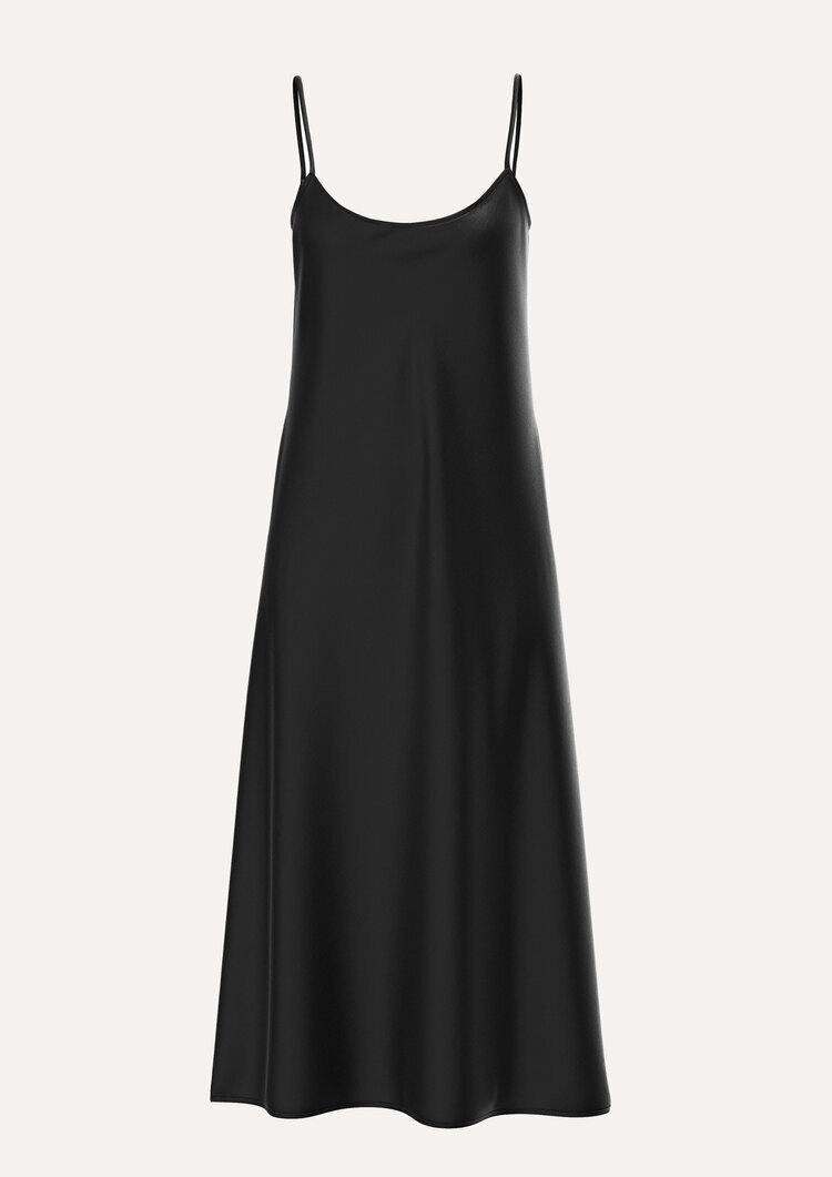 Silk Slip Dress Aza in Black
