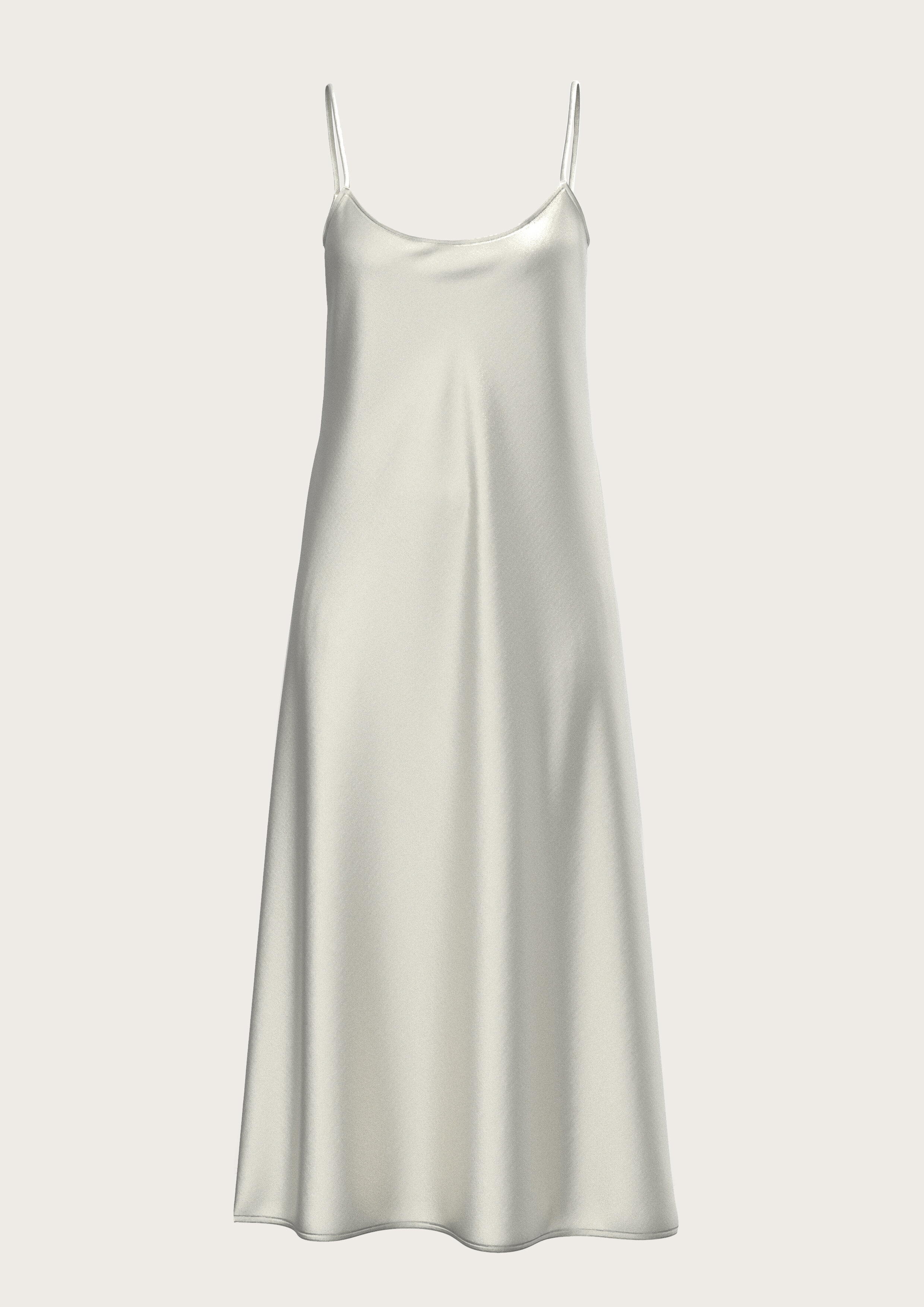 Silk Slip Dress in Natural White