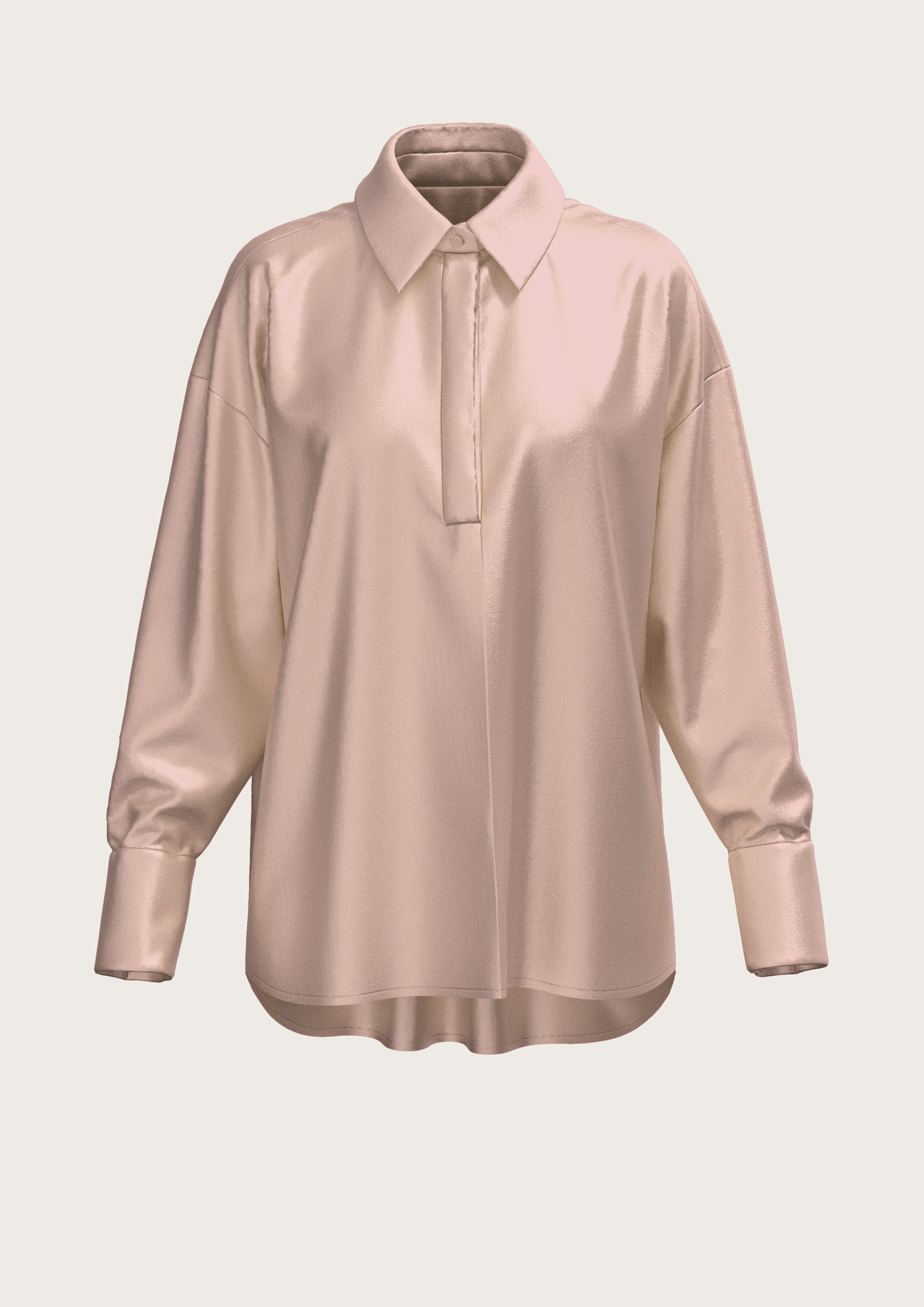 Silk Oversize Shirt in Blush