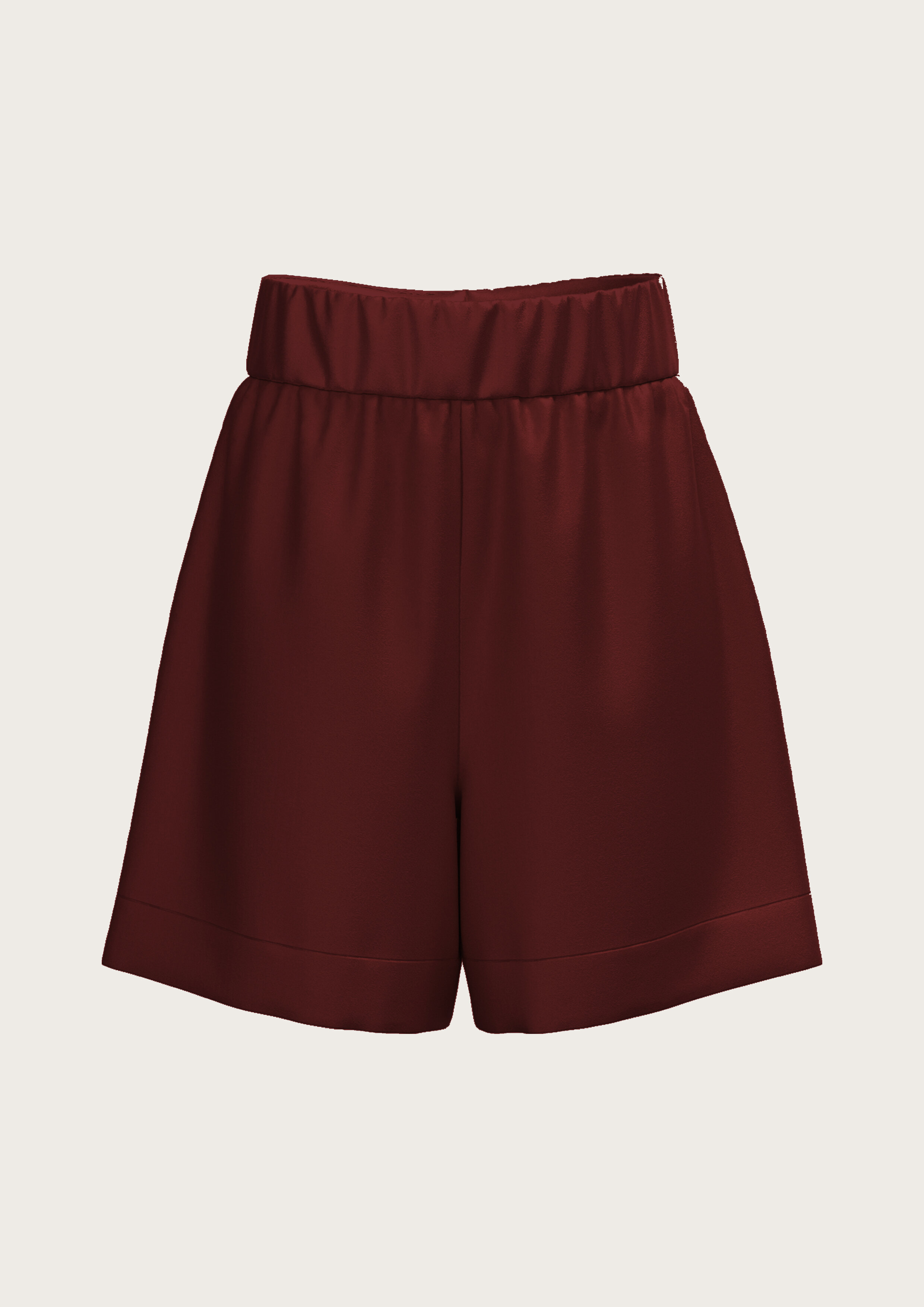 Silk Shorts in Bordeaux