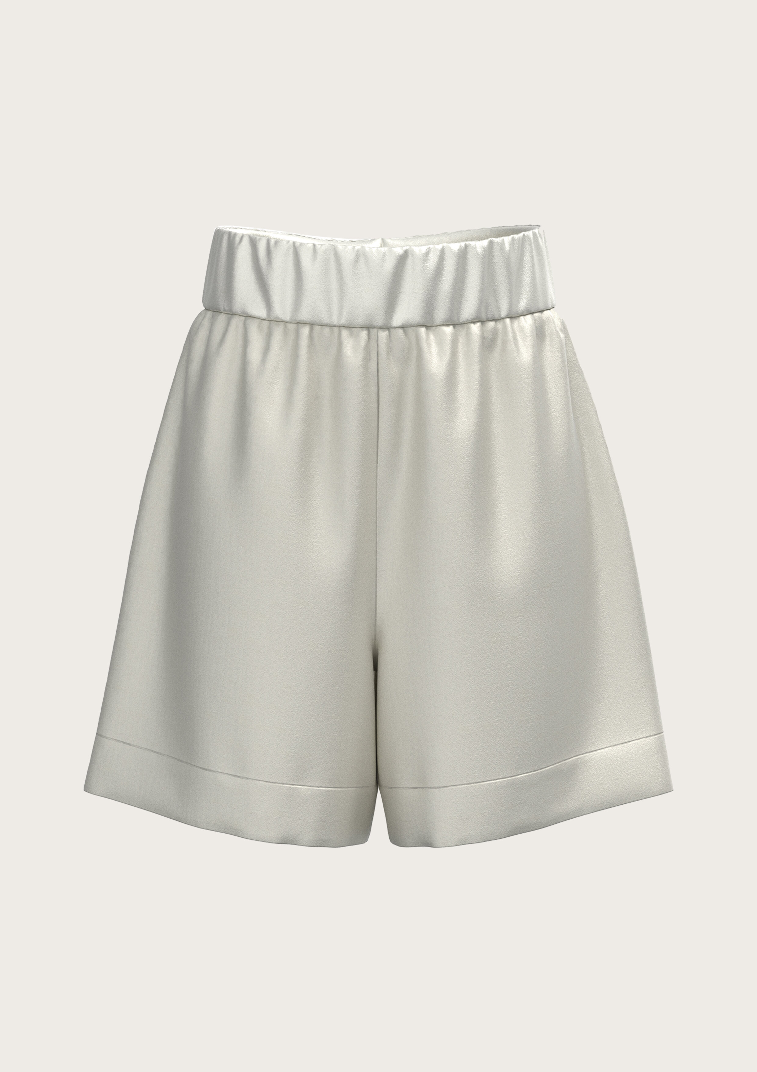 Silk Shorts in Natural White