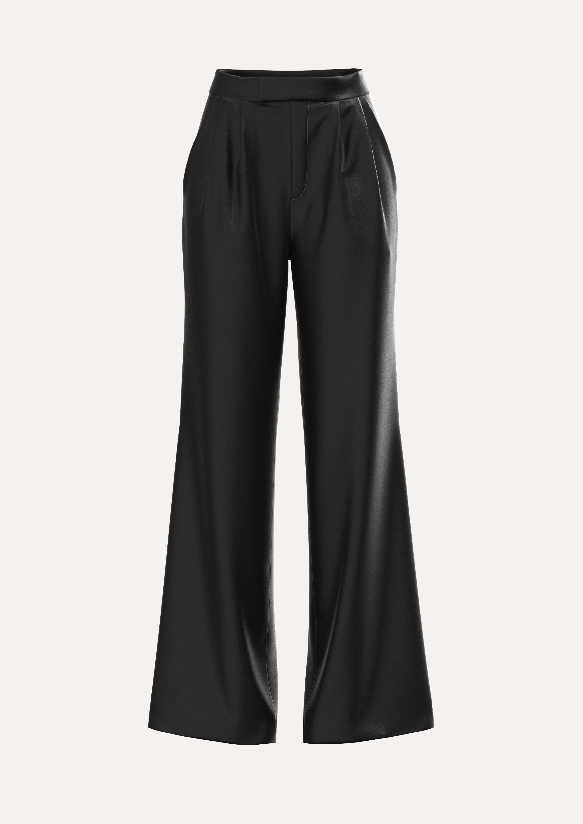Silk Wide-Leg Pants in Black