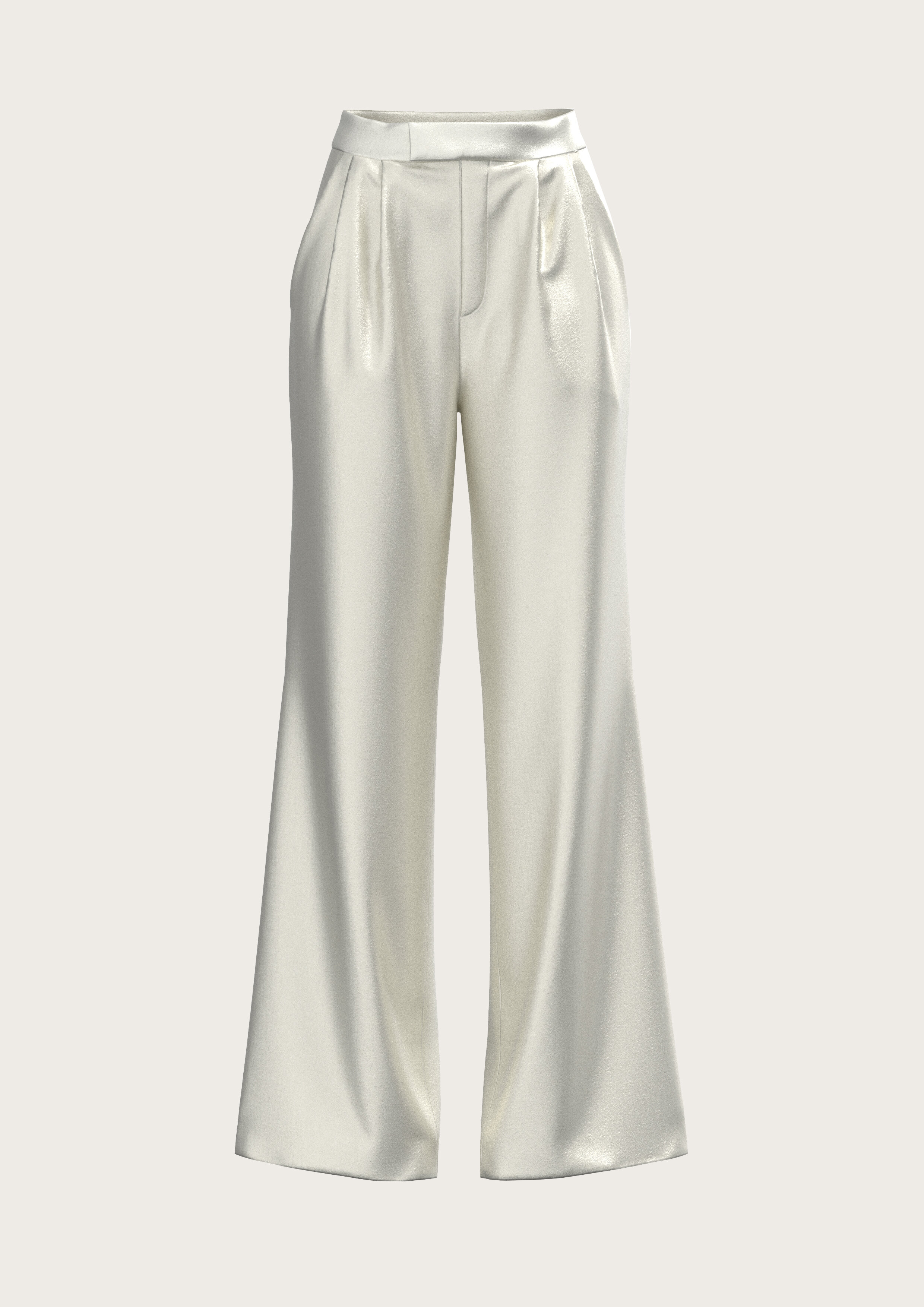 Silk Wide-Leg Pants in Natural White