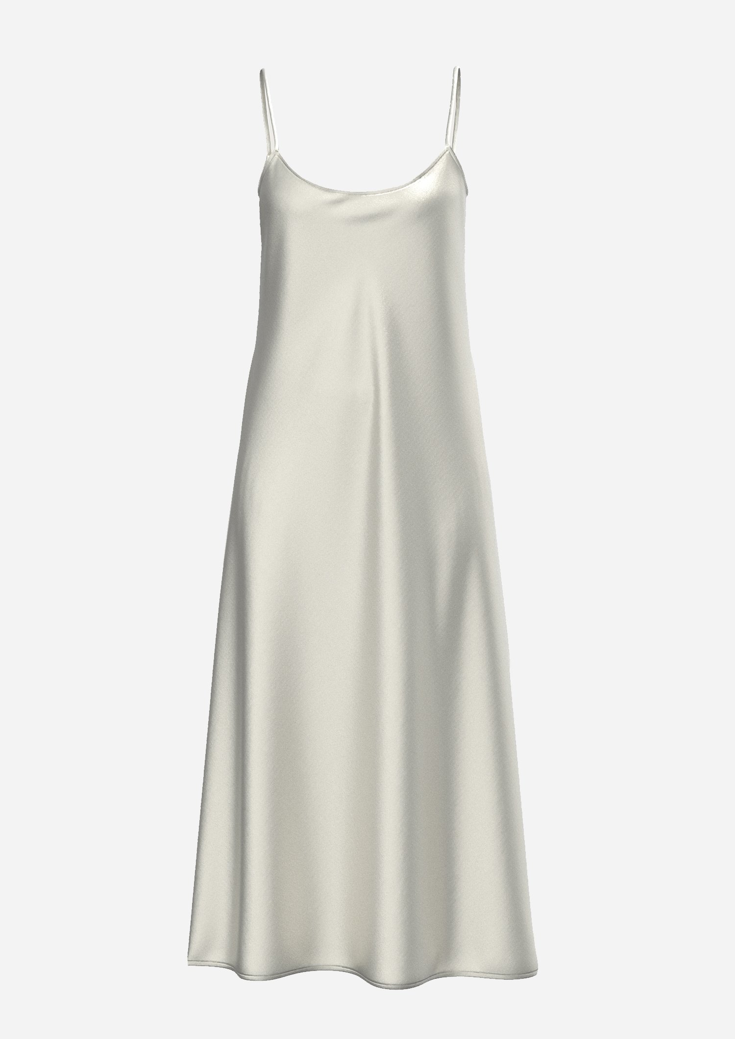 Slip dress in natural white