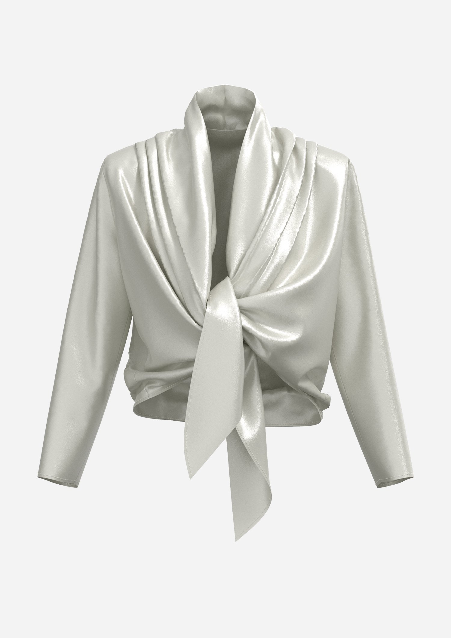 Silk Wrap Blouse in Natural White