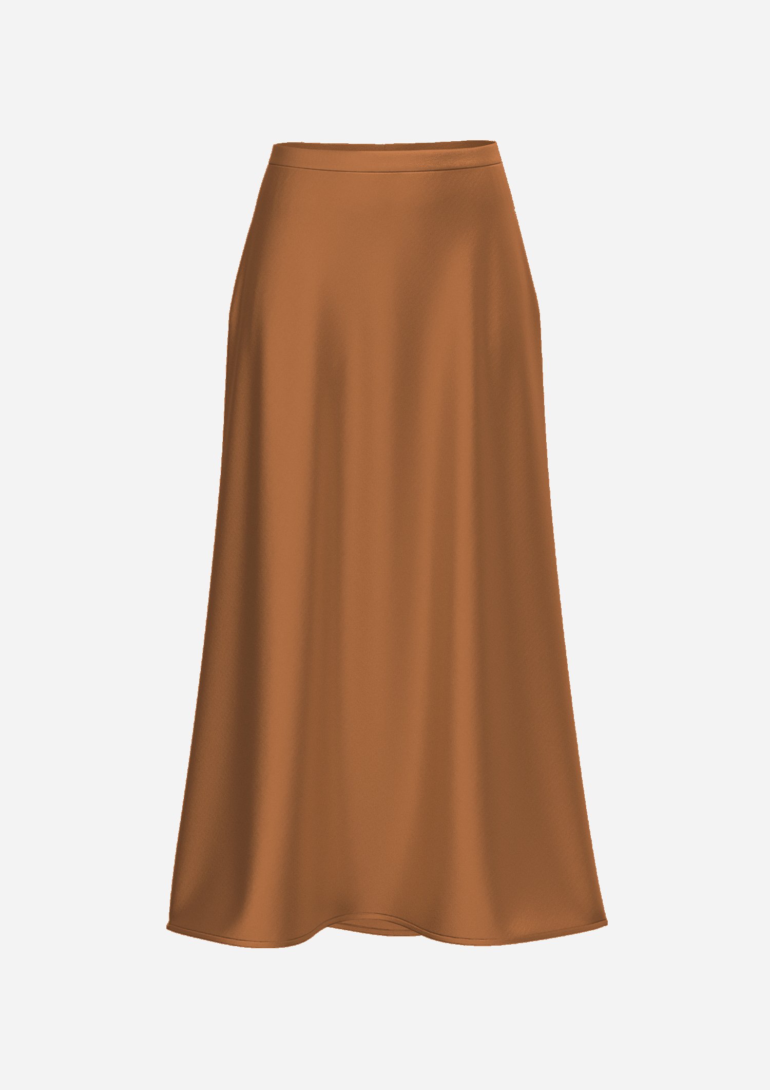 Silk Midi Skirt Meena in Bronze