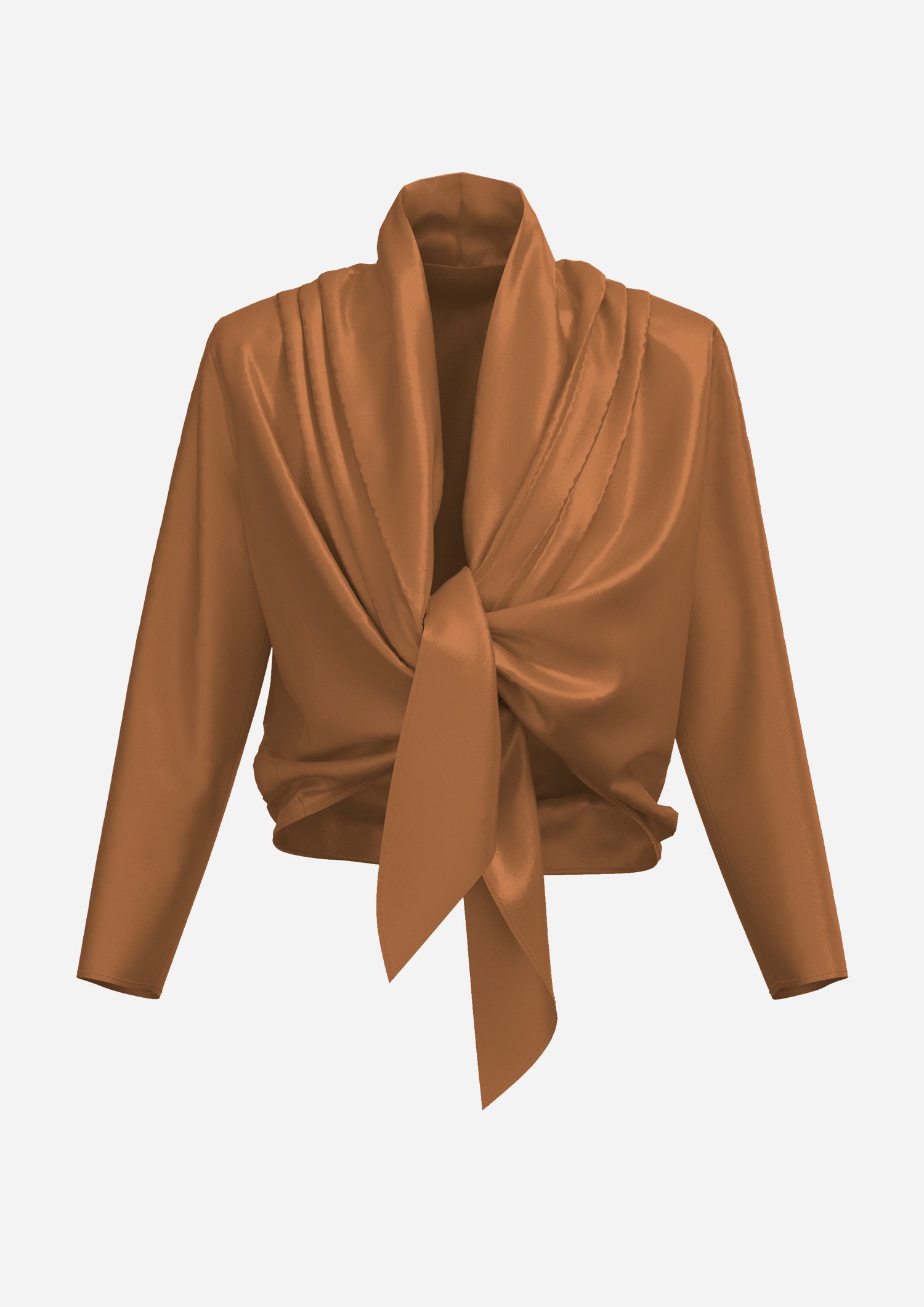 Wrap blouse in bronze