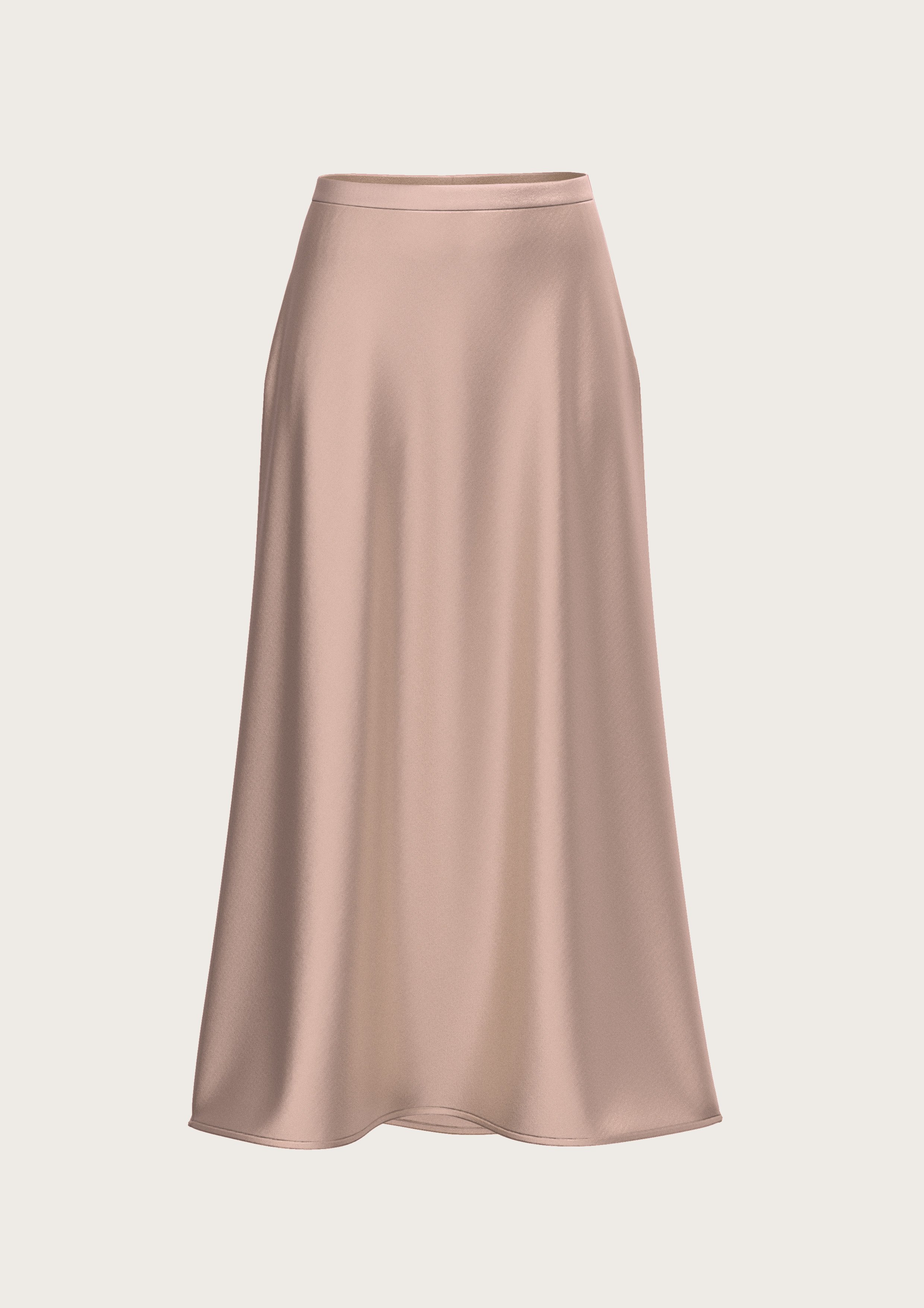 Midi skirt in blush