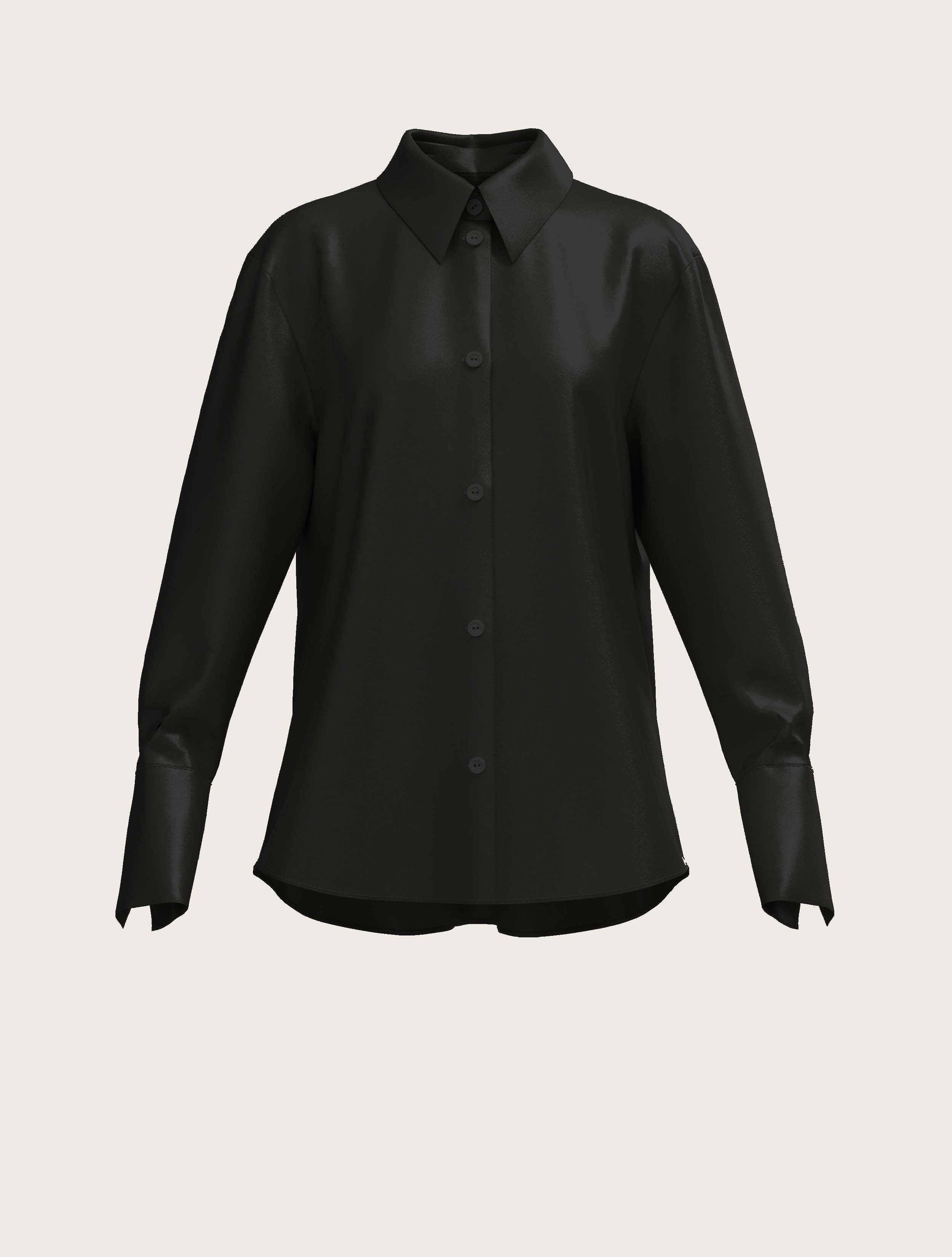 Silk PJ Shirt Hailey in Black