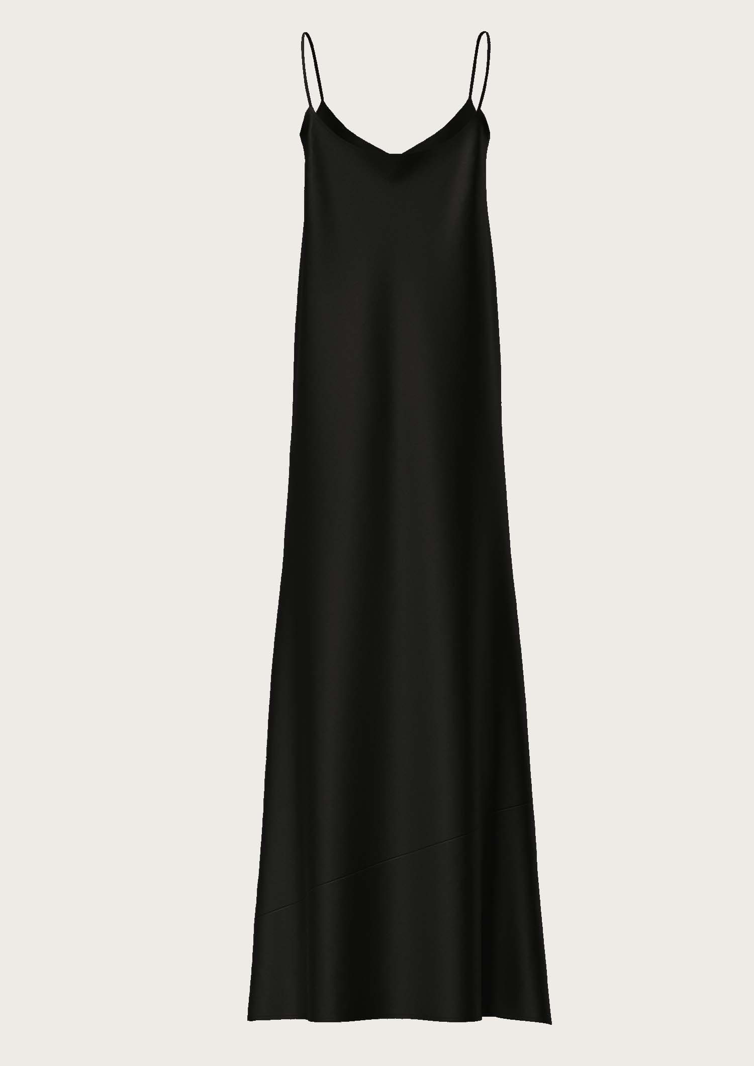 Silk Long Slip Dress Antoine in Black