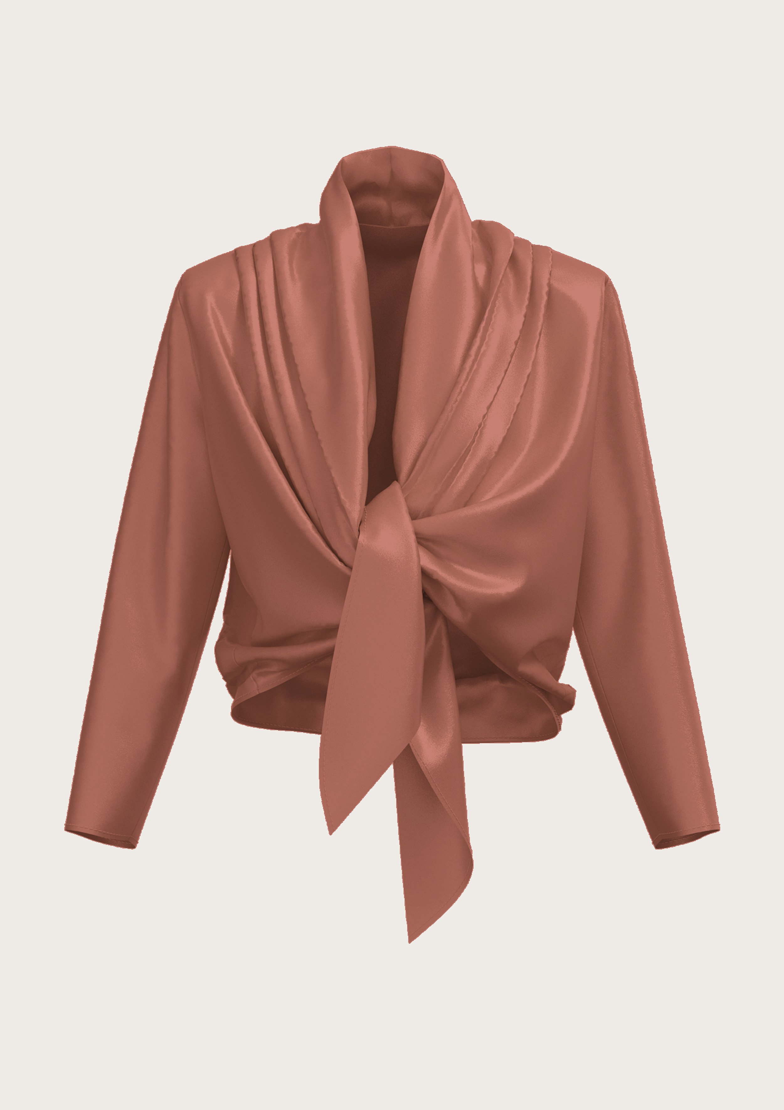 Silk Wrap Blouse in Rosewood
