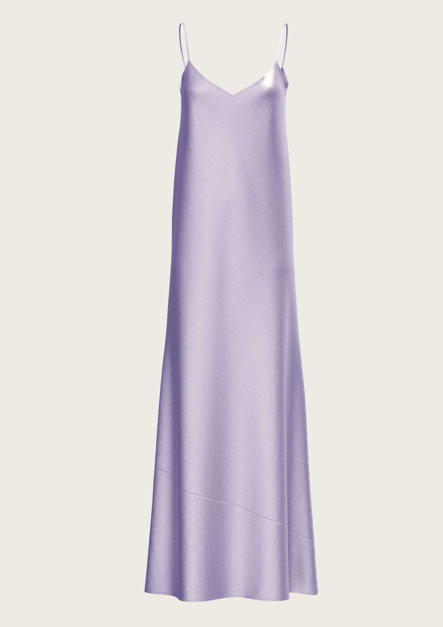 Silk Long Slip Dress Antoine in Lavender
